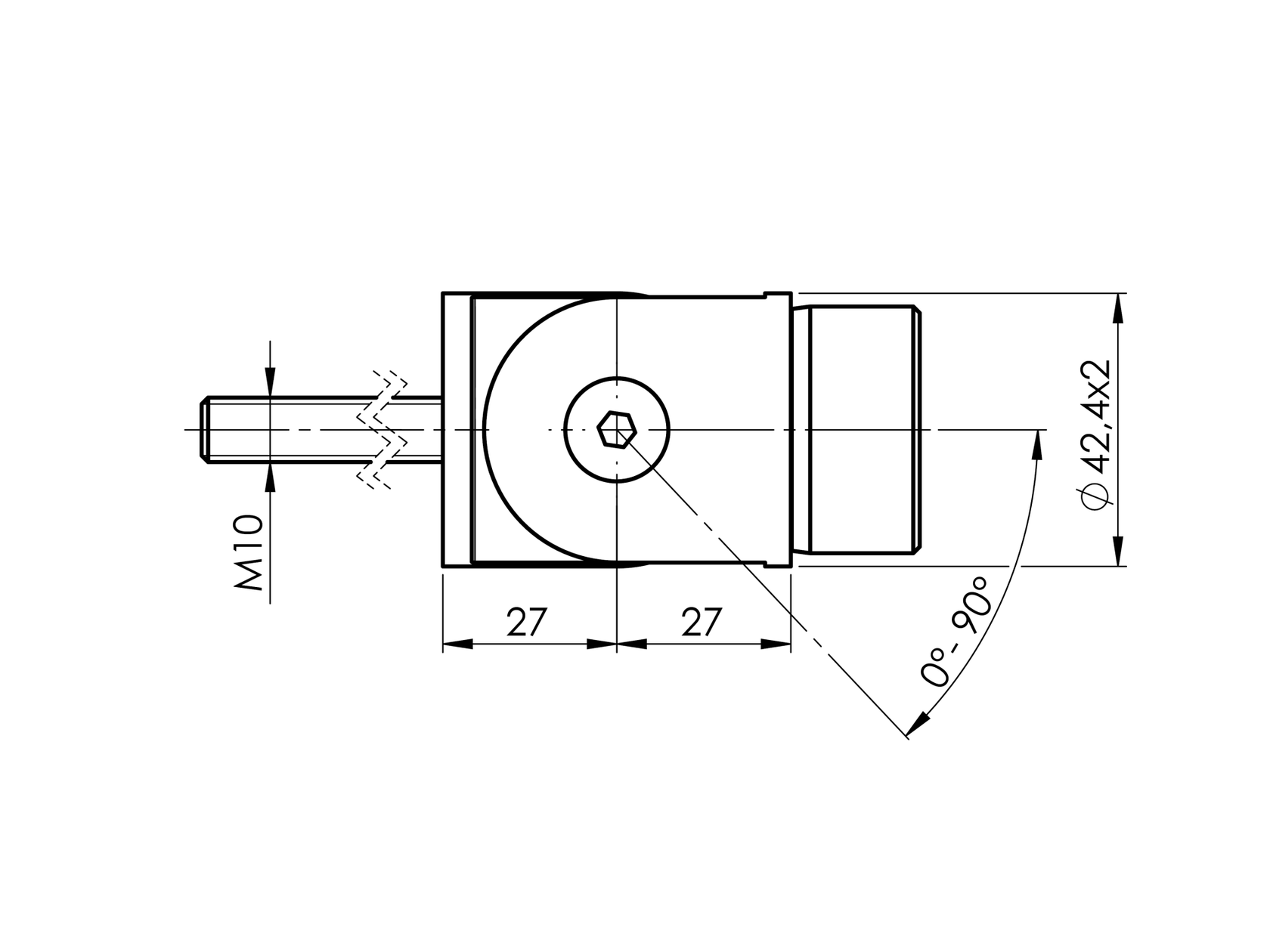 Nerezová spojka madla - kloubová
