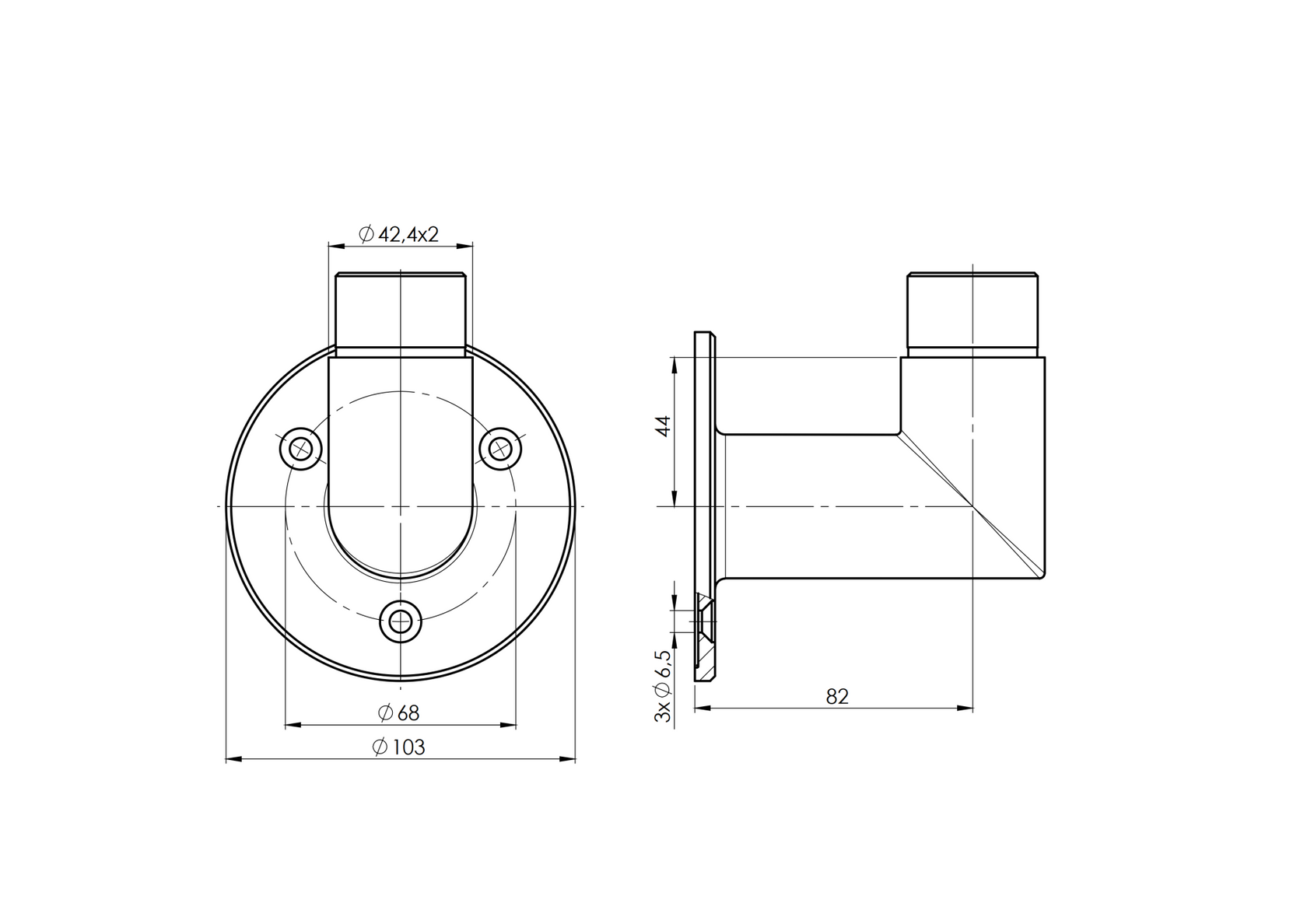 Držák madla nerez kotvení vrchní ,zábradlí