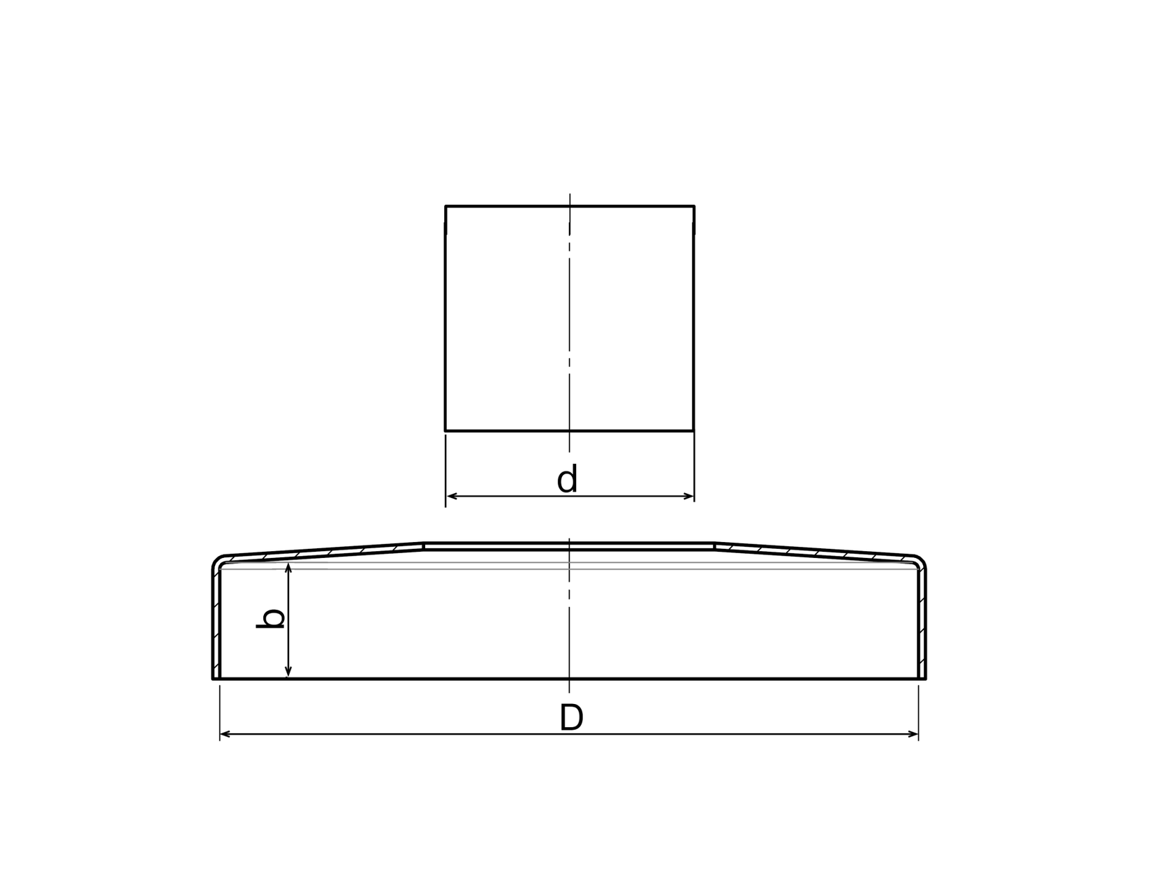 Kotvenie vrchné - rozeta AISI316, D105/d48,3x2/25m