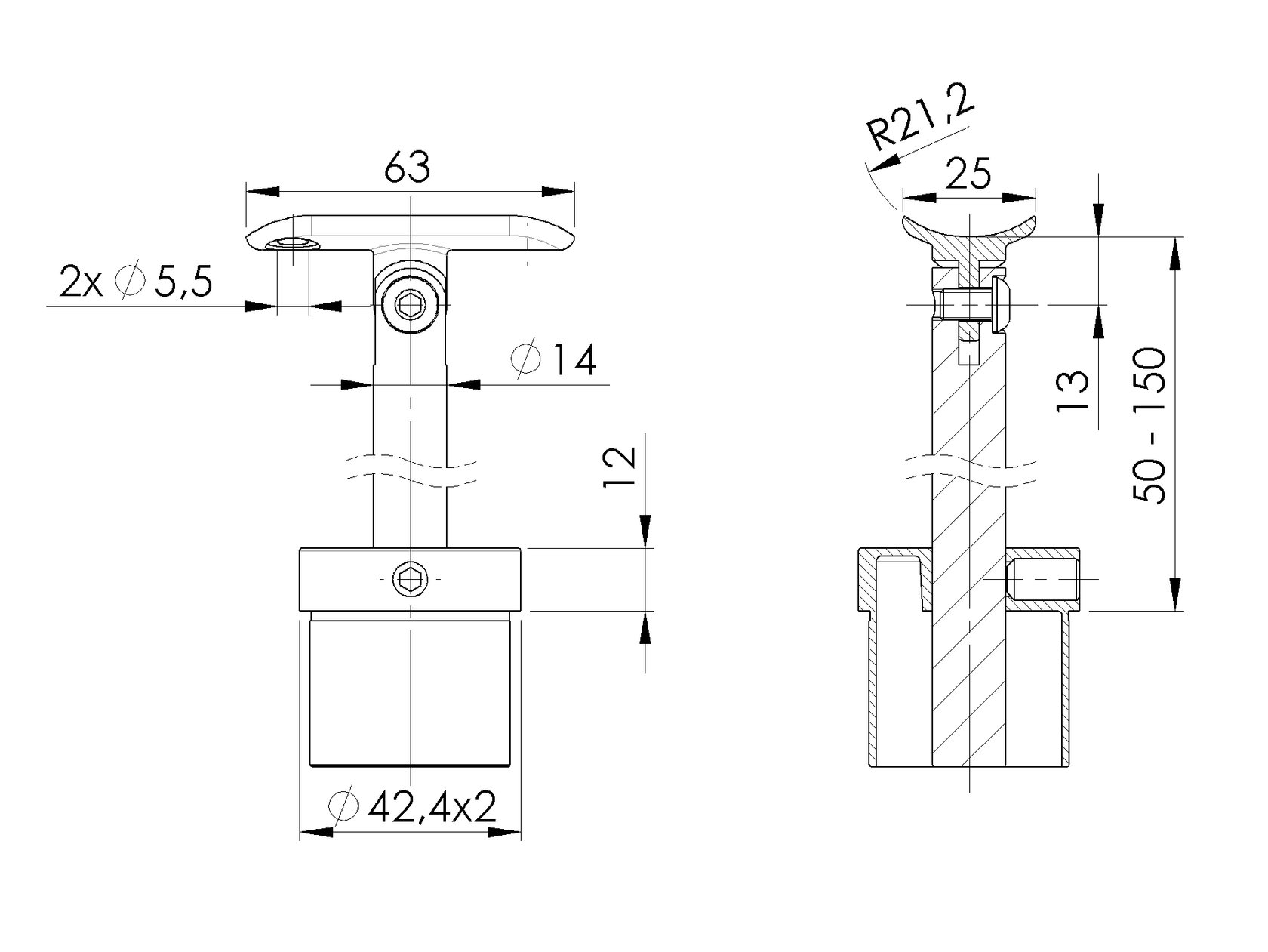 Držák madla na sloupek