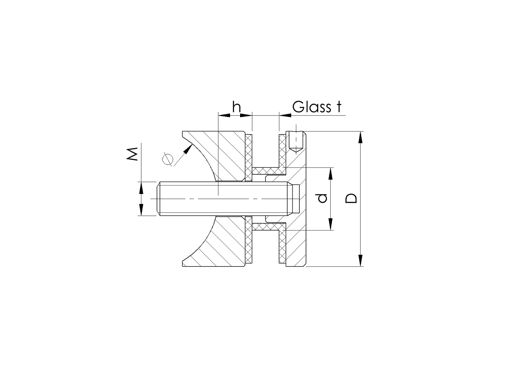 Kruhový držák výplně skla