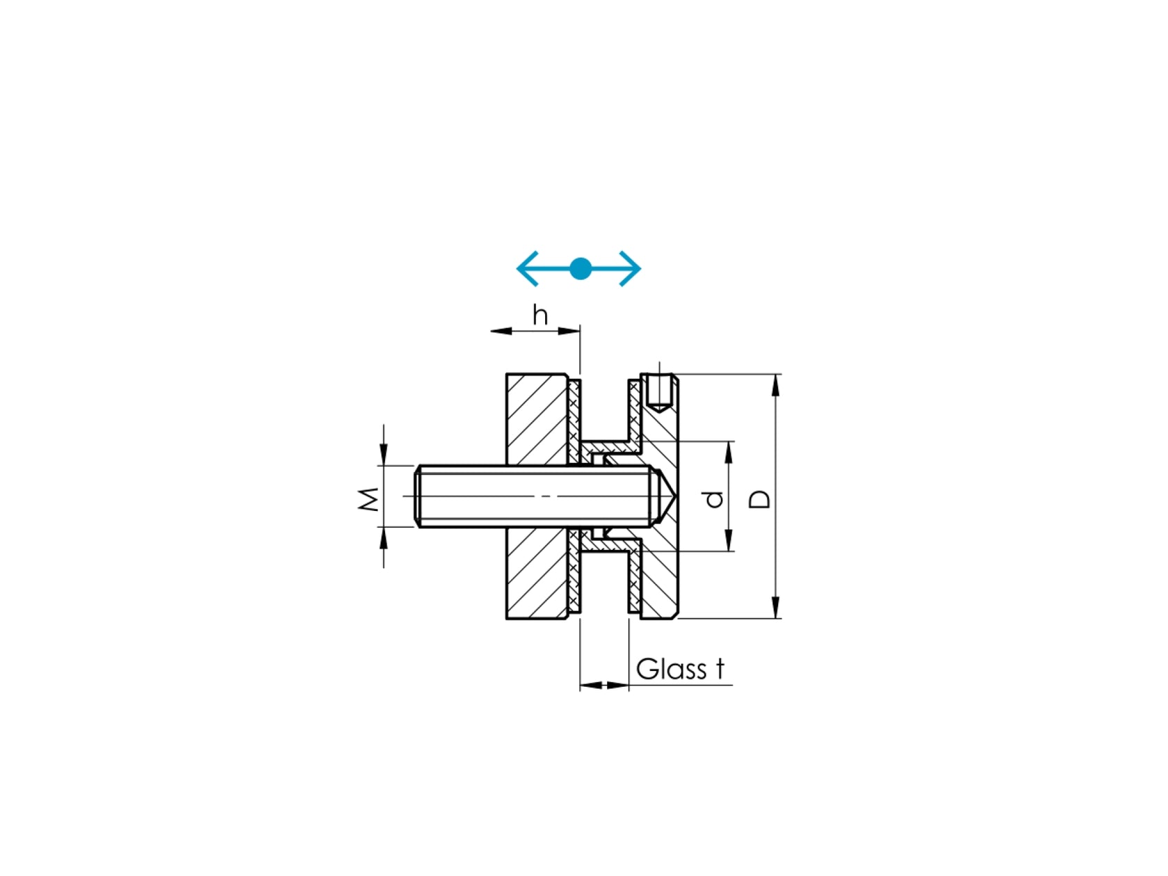 Podpěra skleněné výplně