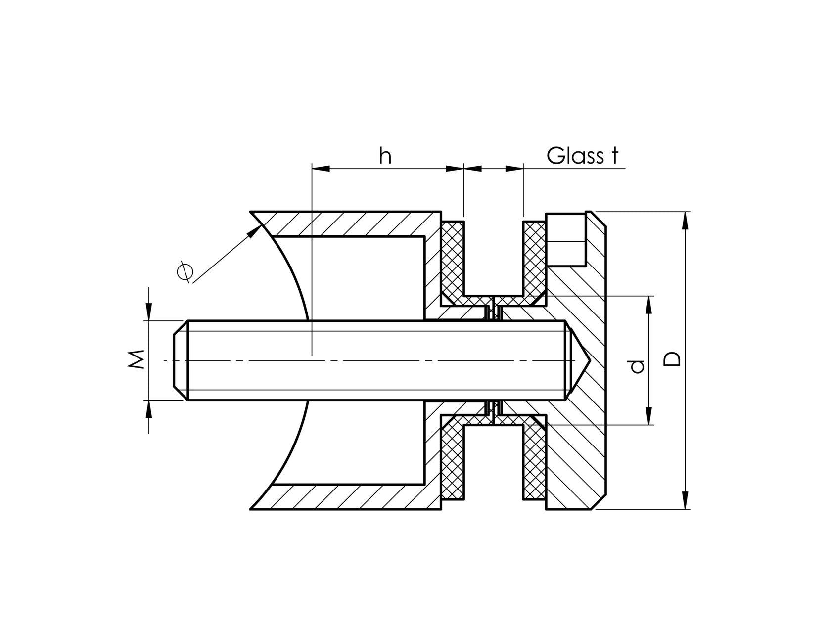 Kruhový držák výplně skla