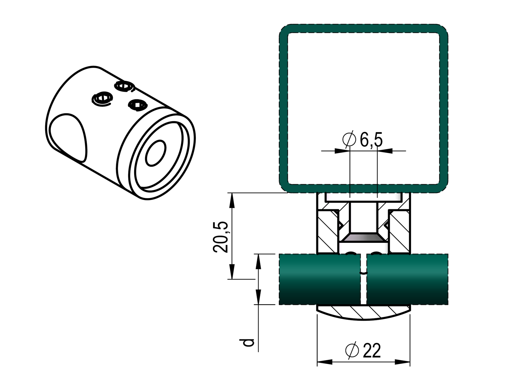 Držák výplně - spojka