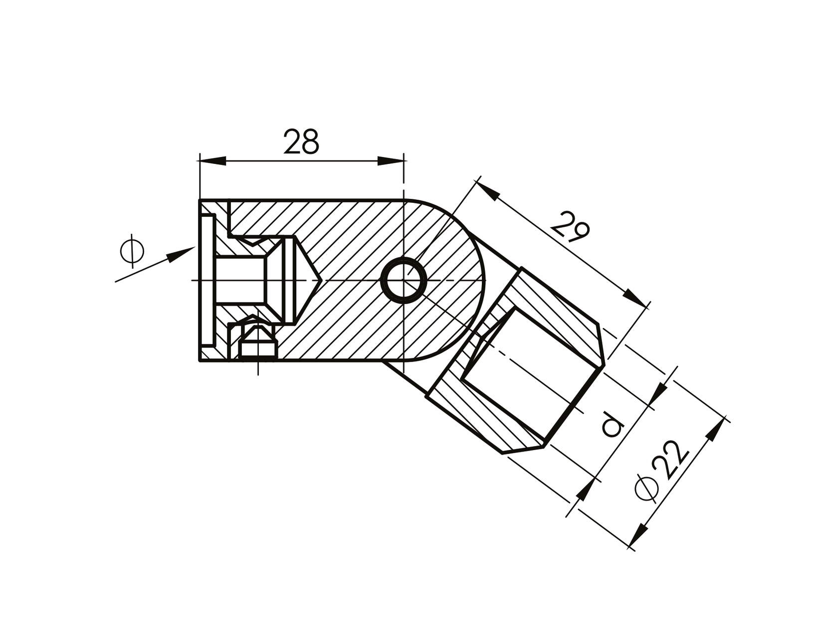 Držák výplně osový nastavitelný