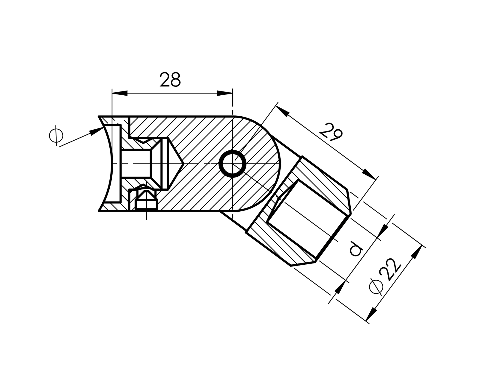 Držák výplně osový nastavitelný