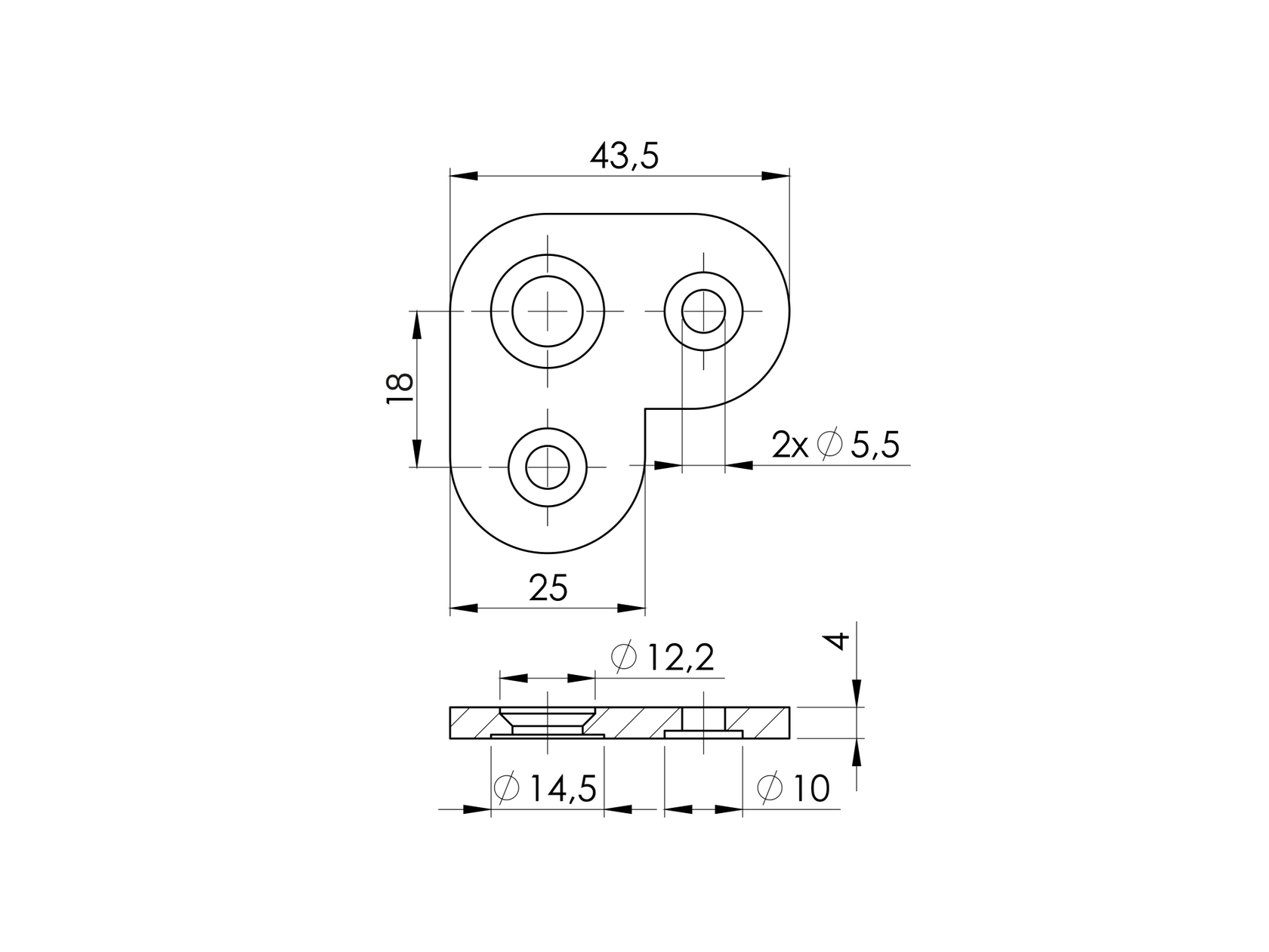 Držák madla JP - vanička