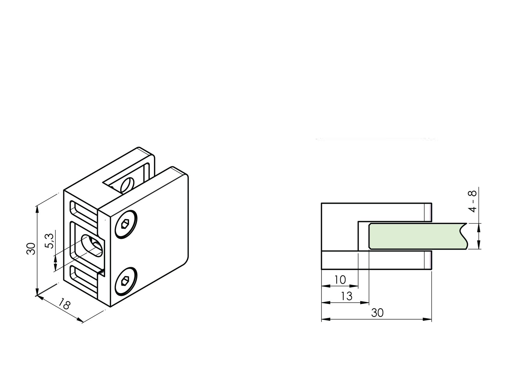 Držák výplně skla