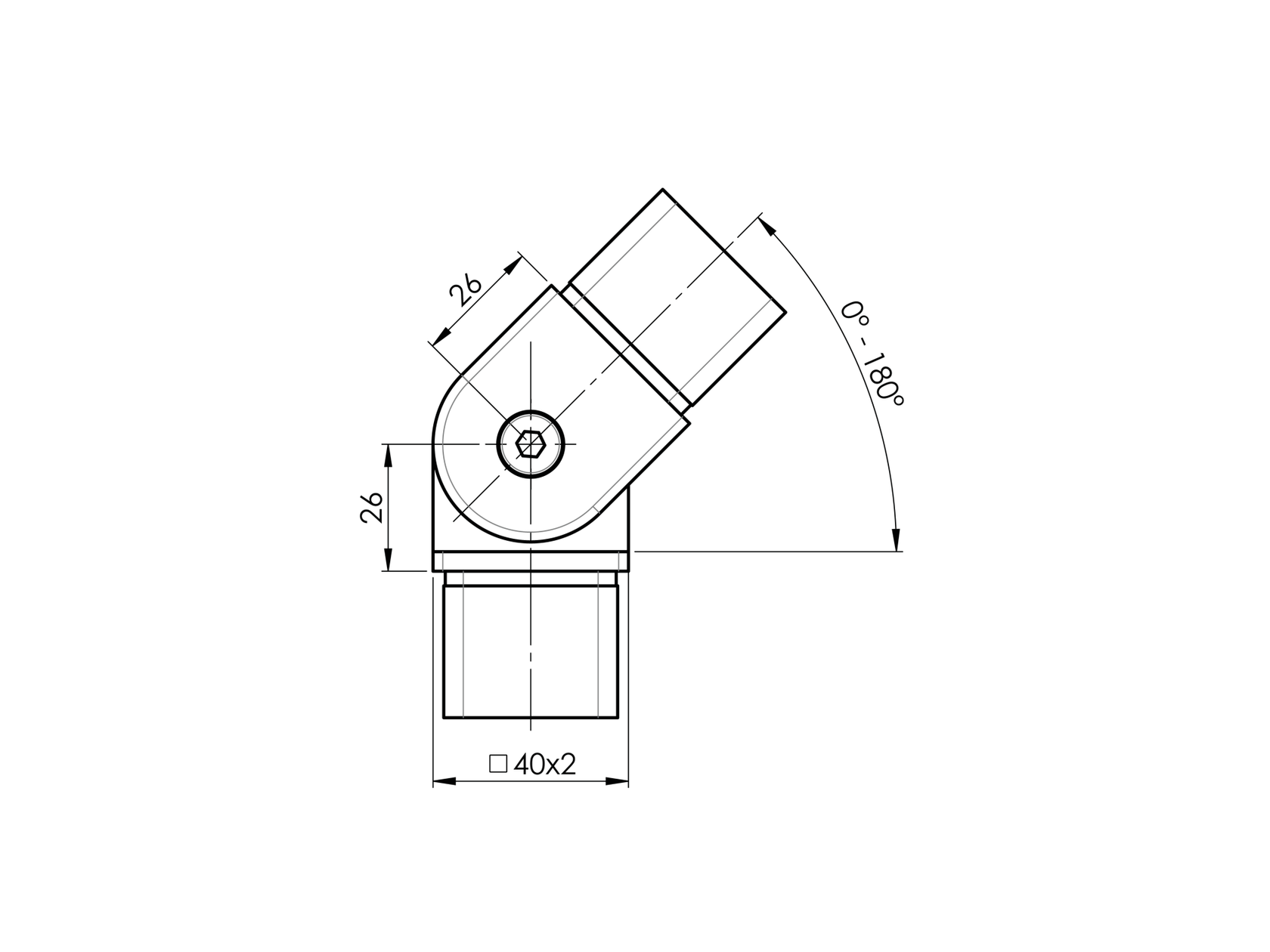Přechod madla nastavitelný