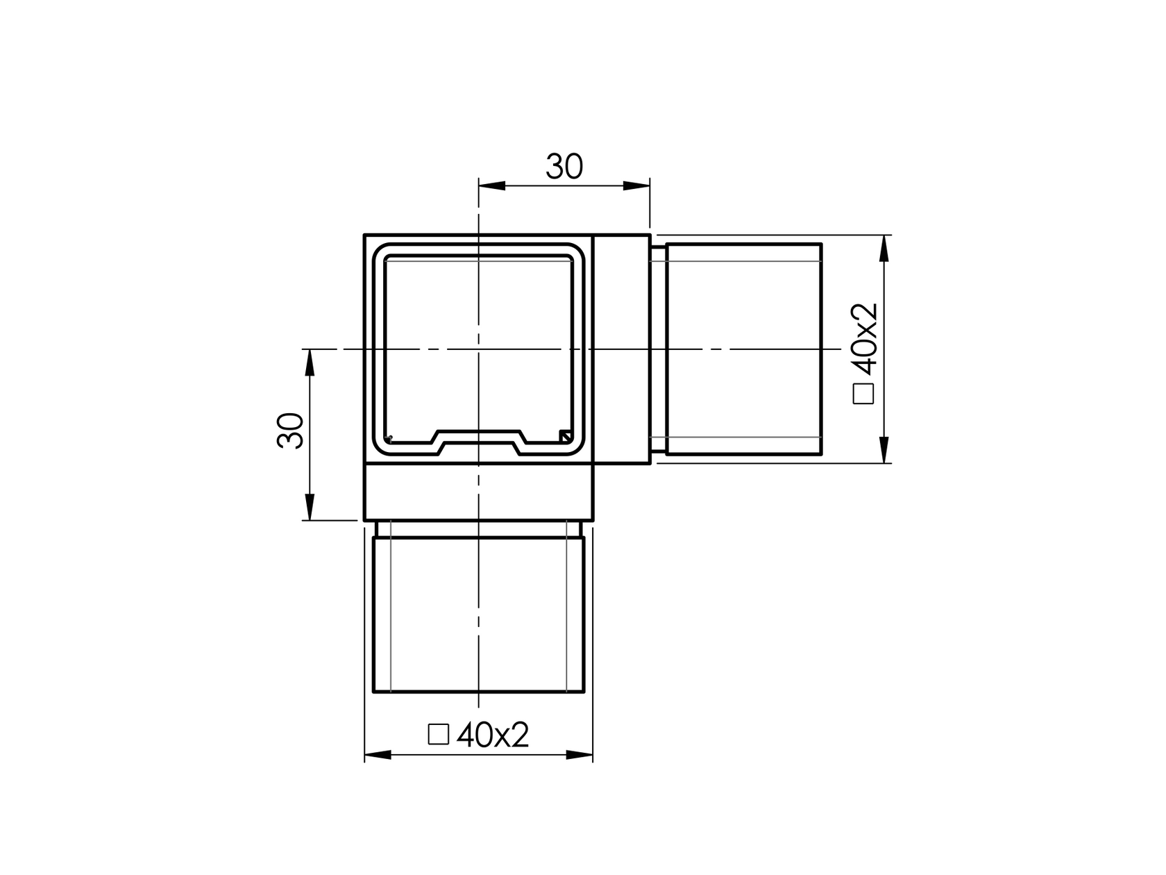 Přechod madla rohový