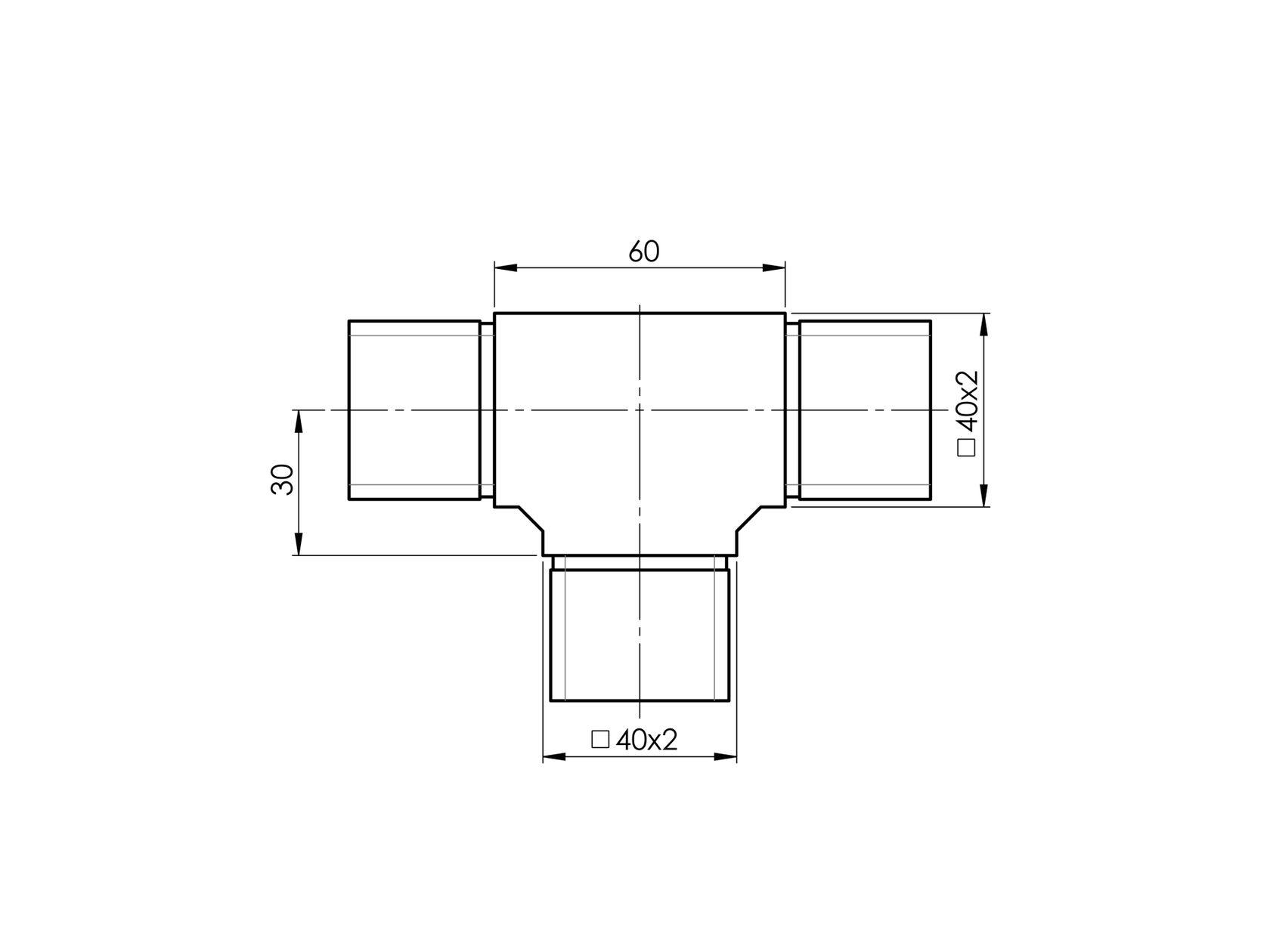 Přechod madla -T přímo