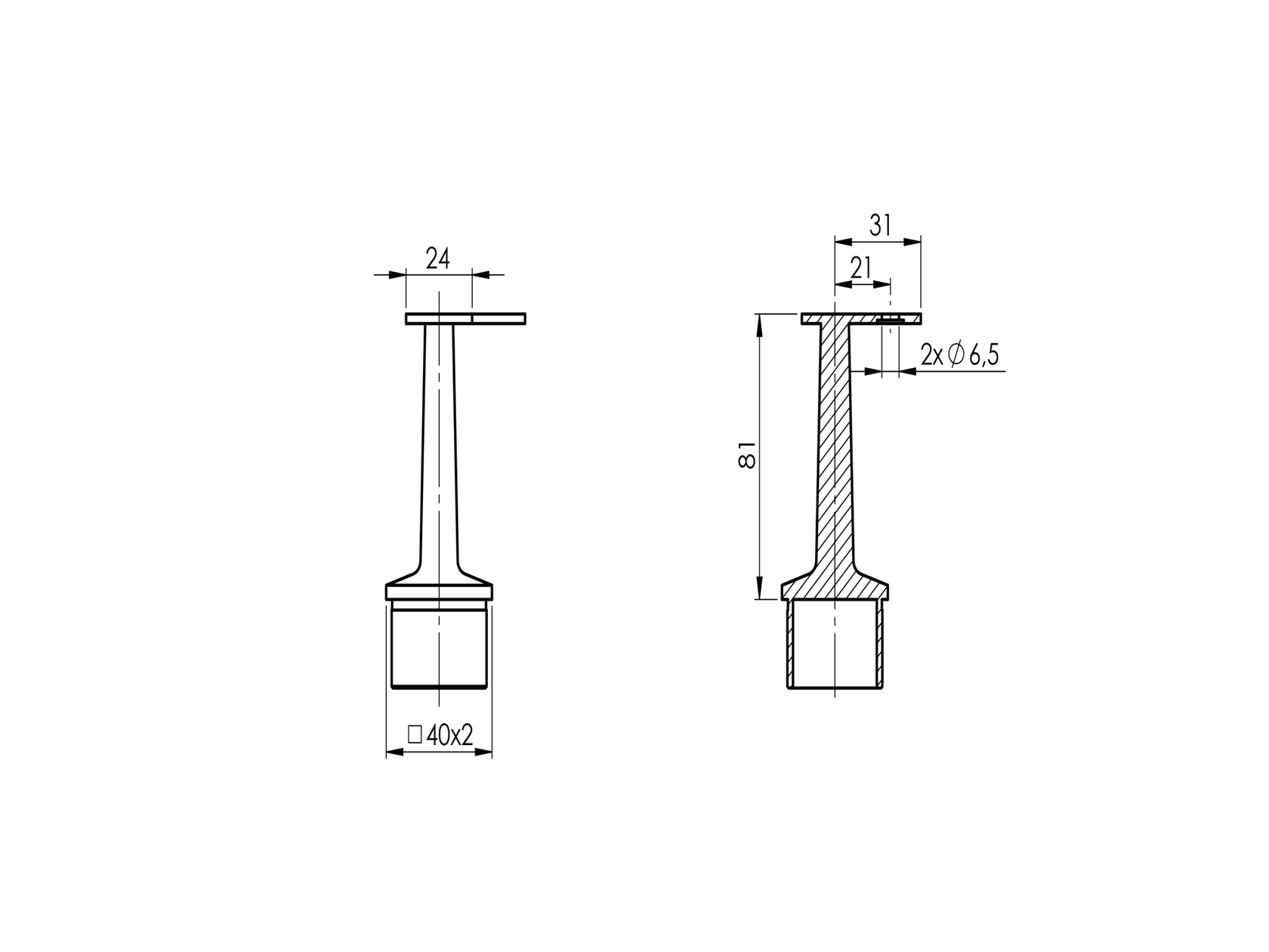 Držák madla rohový