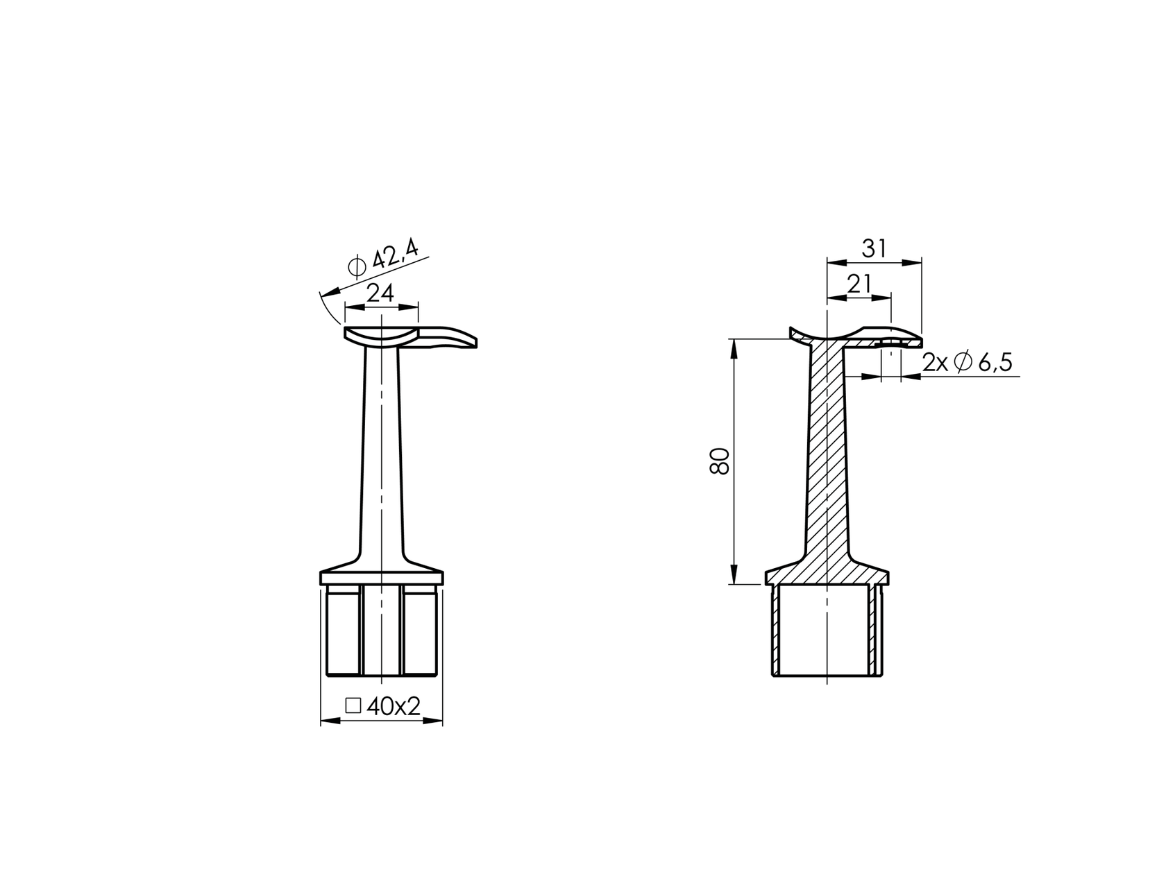 Držák madla rohový