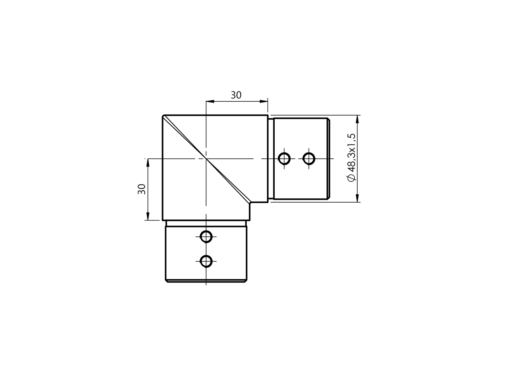 Madlo-držák skla-koleno
