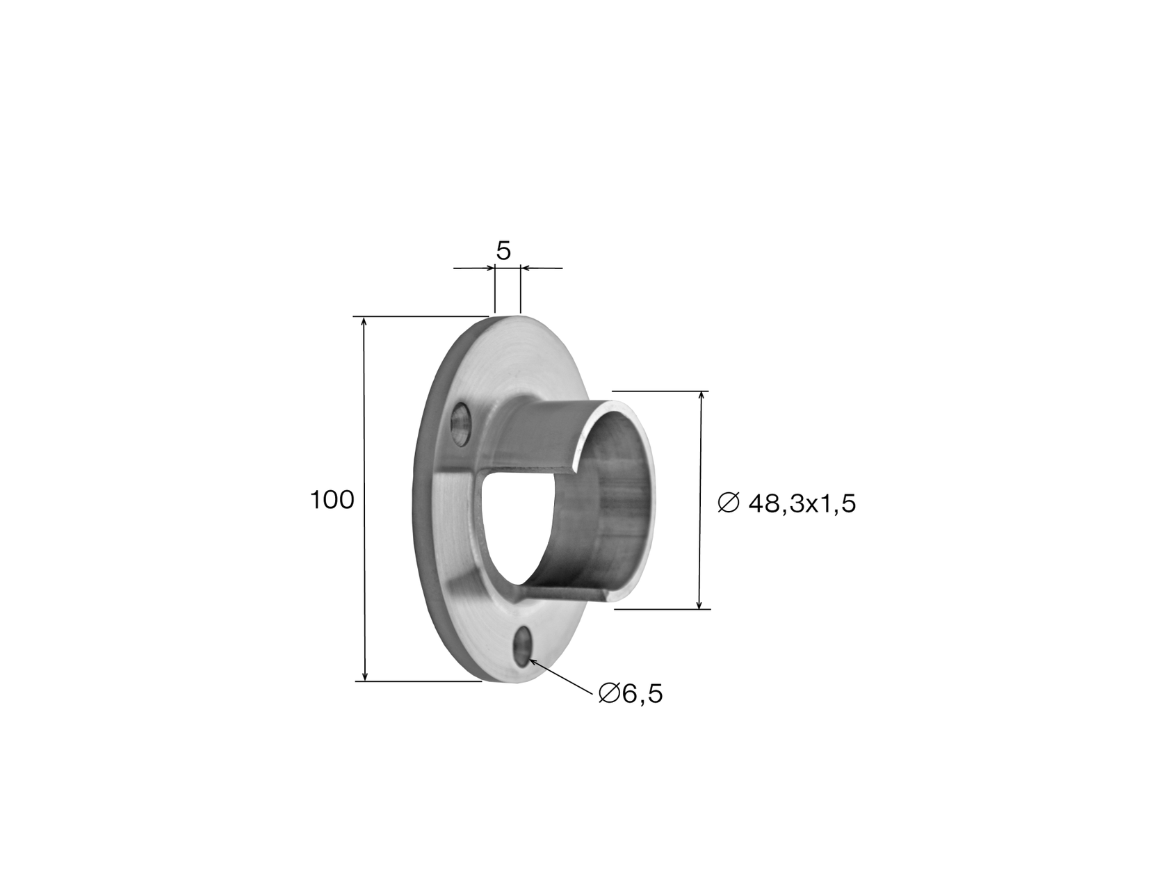 Madlo-držák skla-příruba