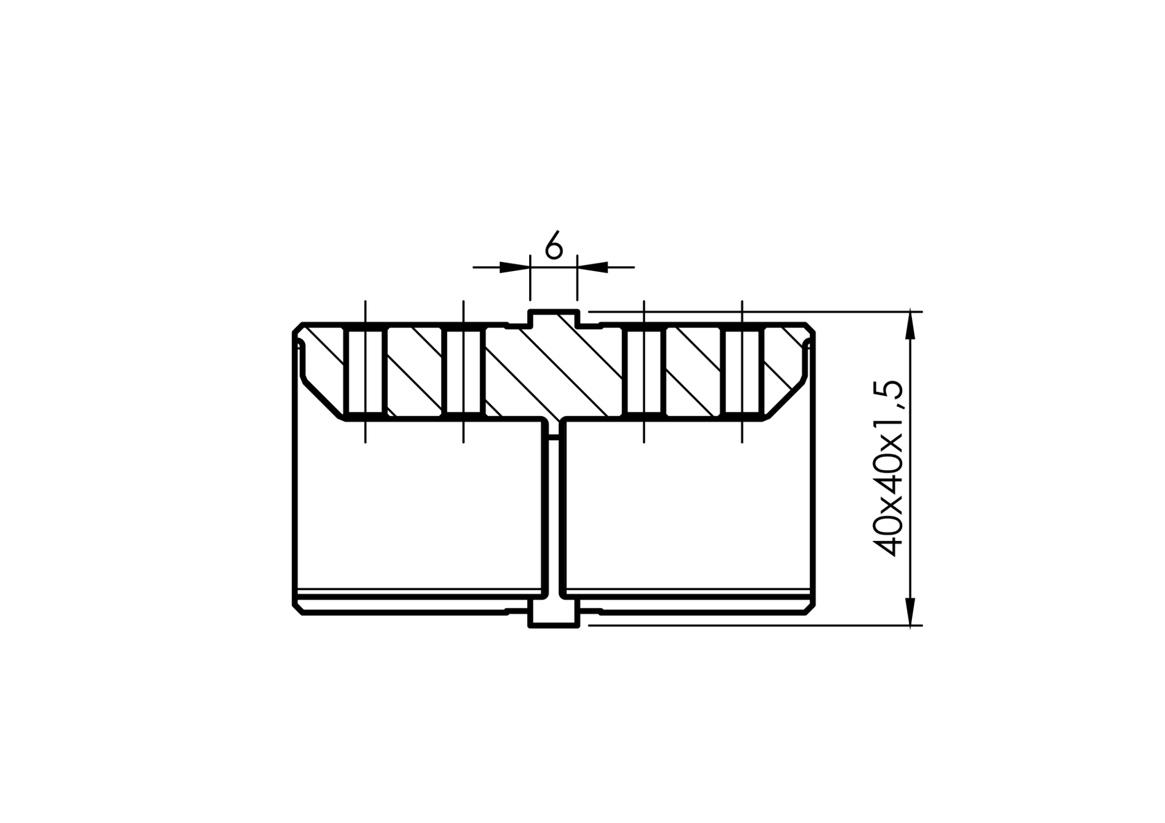 Madlo-držák skla-spojka