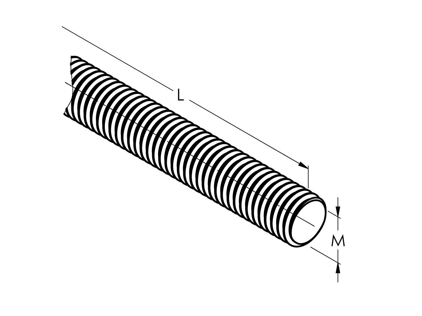 Závitová tyč, nerezová, AISI304, M10/L120mm