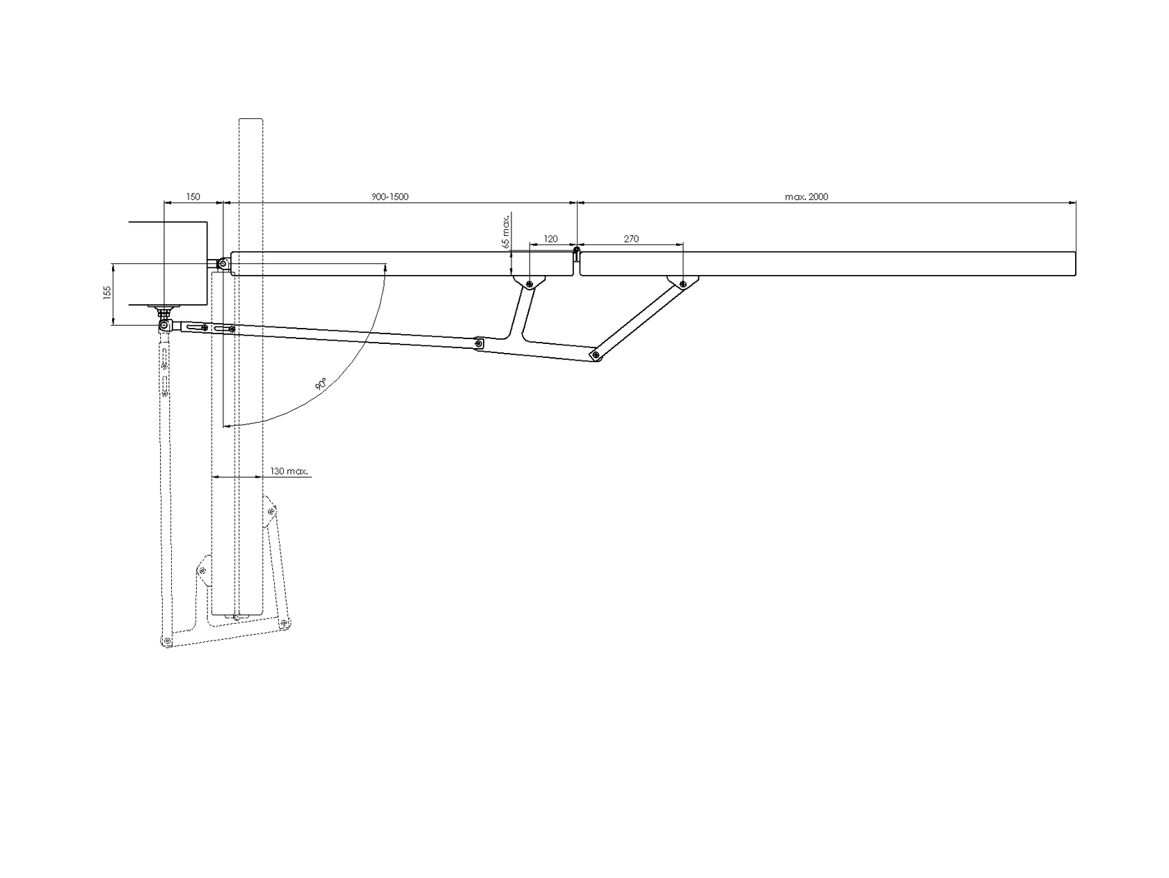 Skladací mechanizmus pro křídlové brány