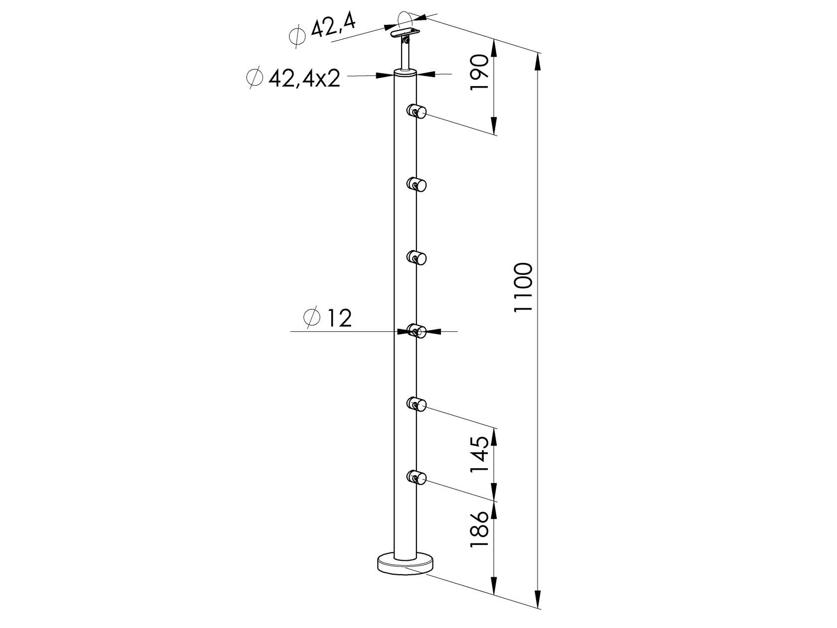 sloupek nerezový antikor VK