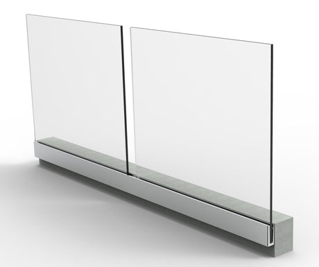Celoskleněné zábradlí v AL profilu, 2500x1000mm