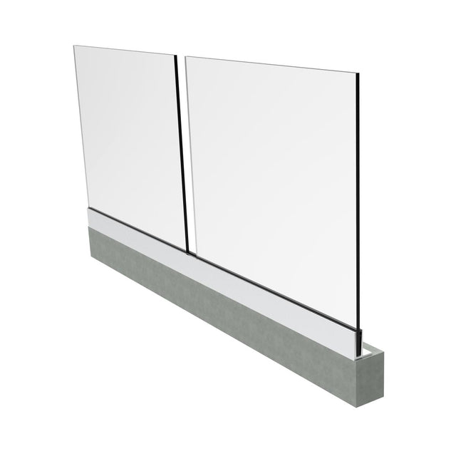 Celoskleněné zábradlí v AL profilu, 2500x1000mm