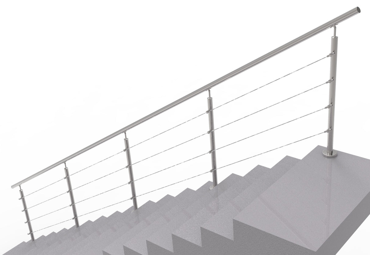 Nerezové lankové zábradlí na schody, 6000x900mm