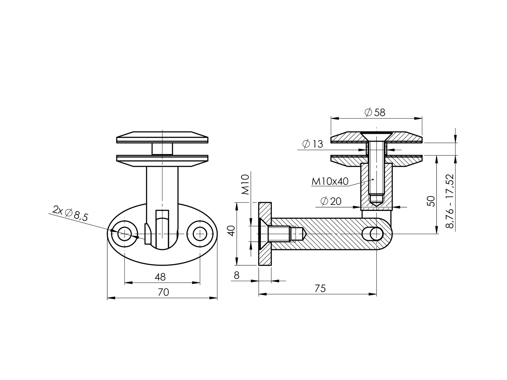 Přístřešek - kotvení spodní