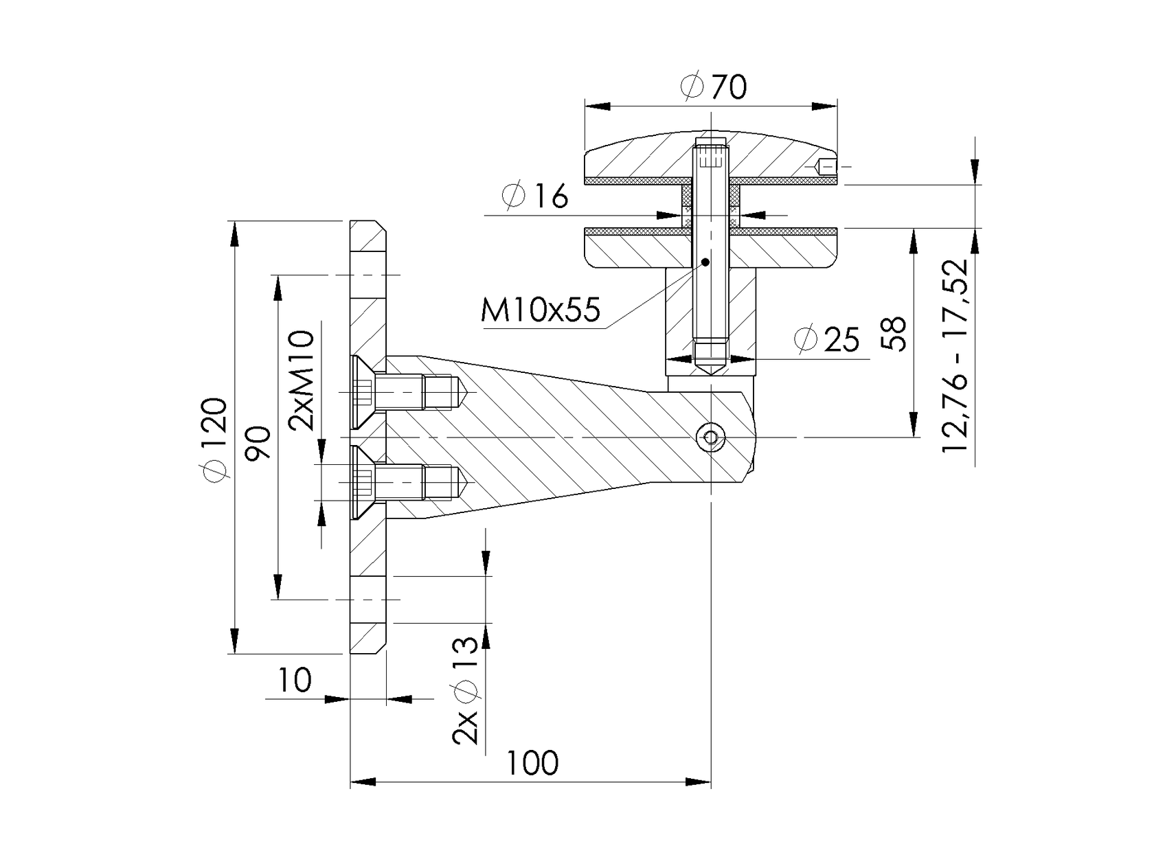 Přístřešek - kotvení spodní