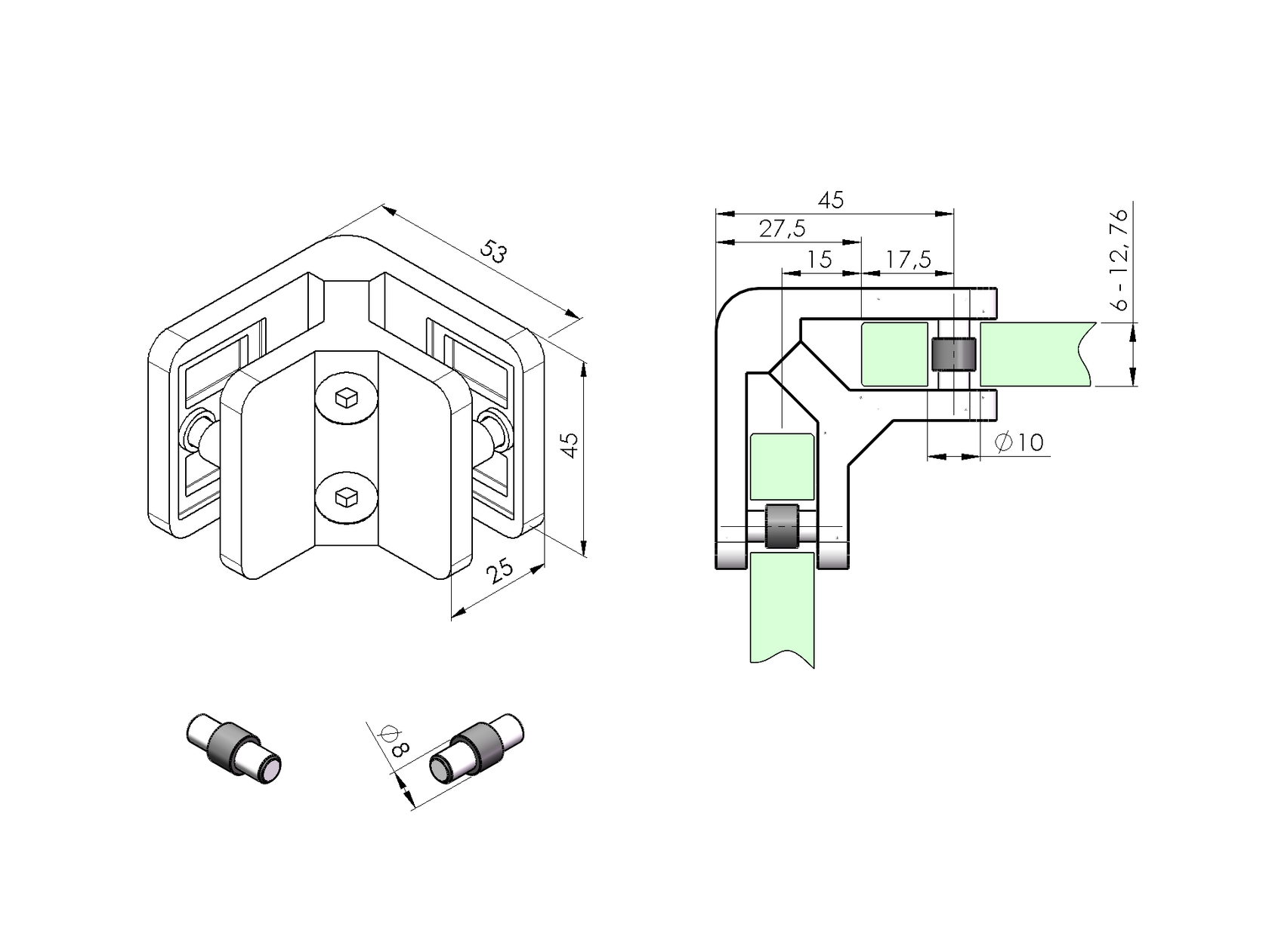Držák výplně skla