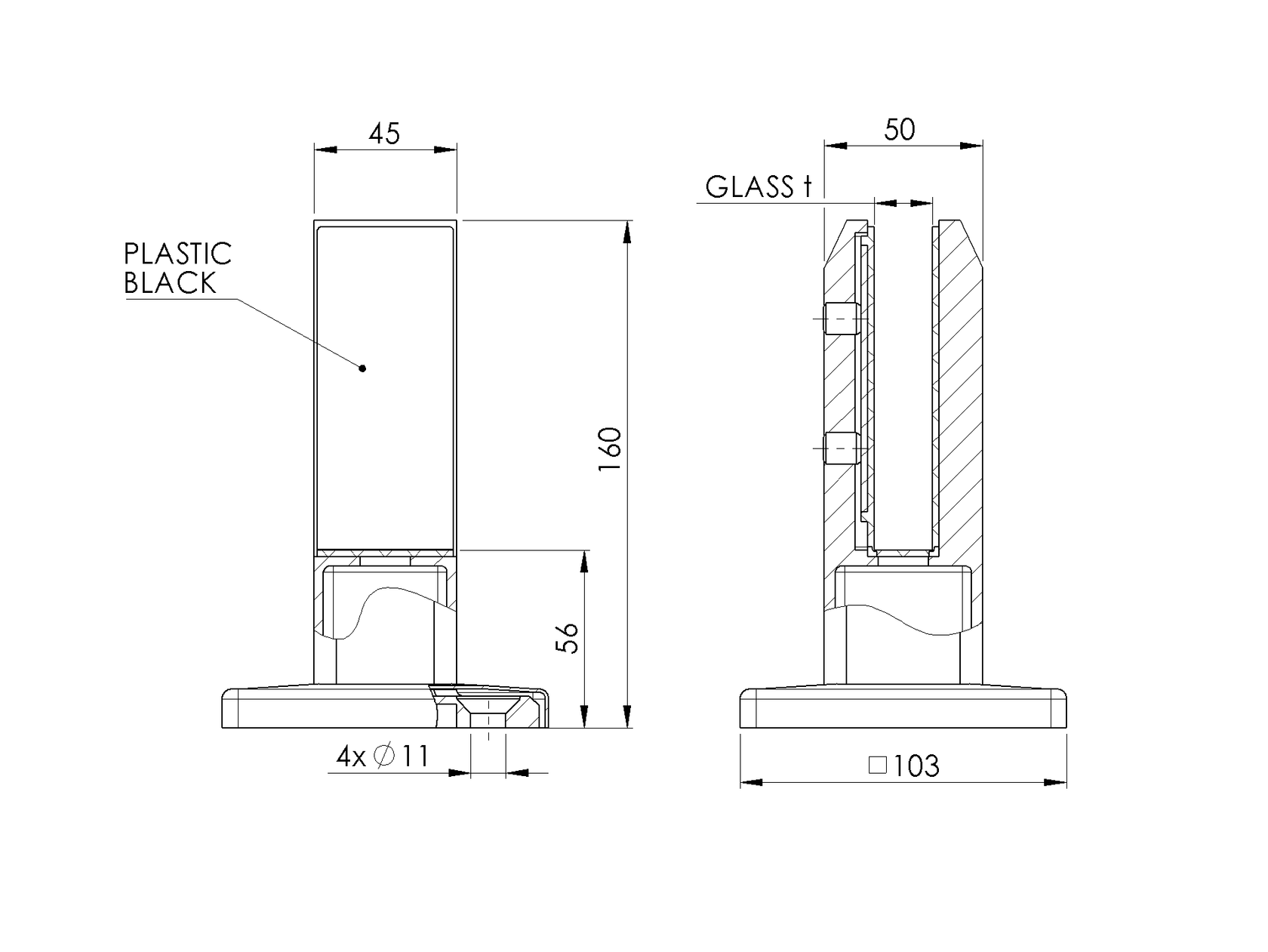 Soupek- kotvící pro sklo