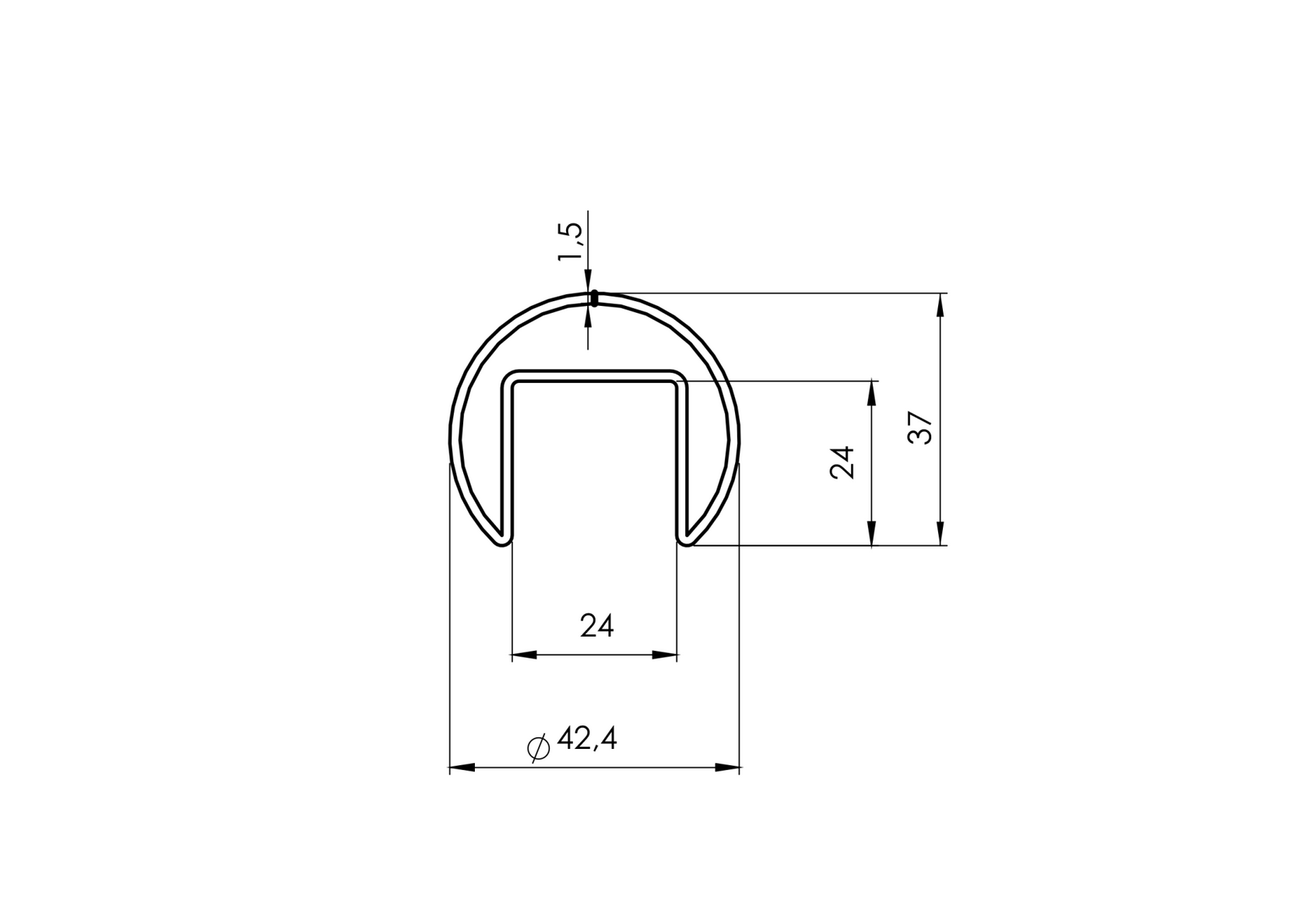 Madlo držák skla- nerezové zábradlí