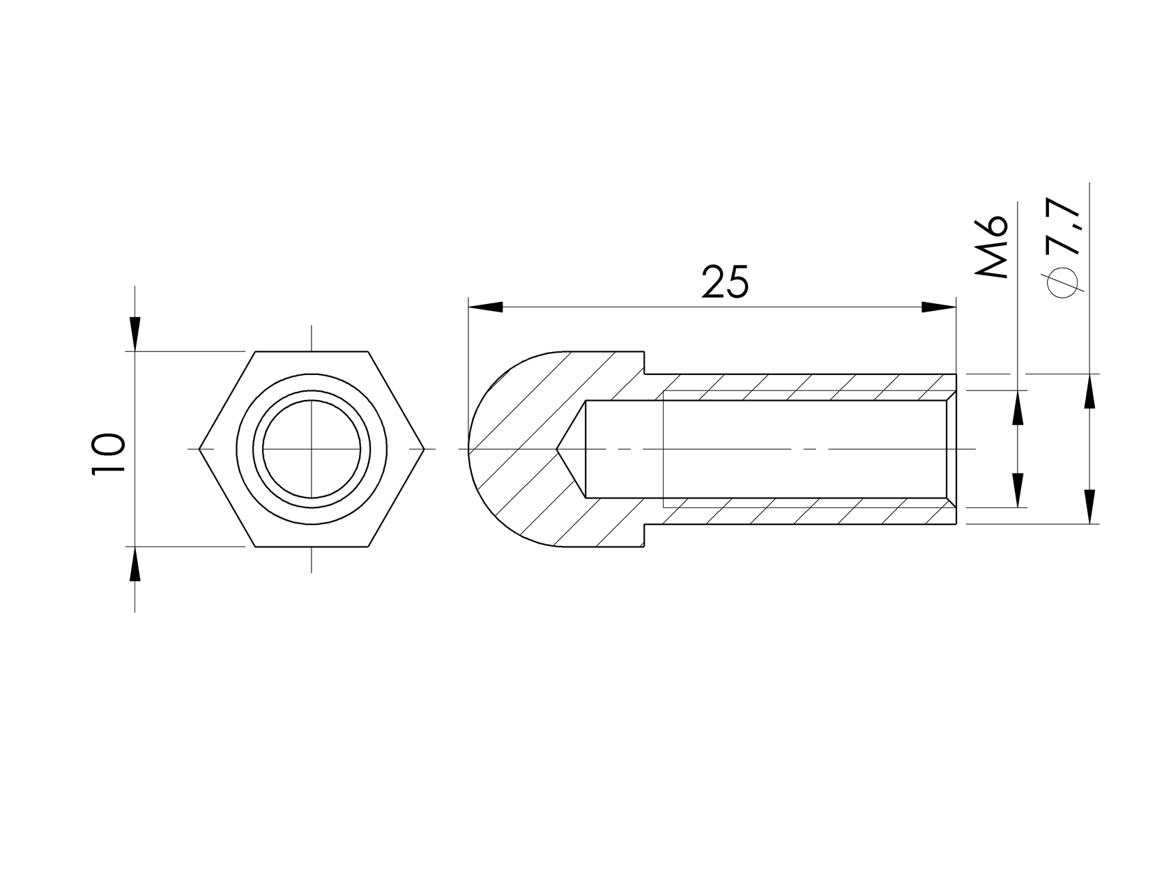 Úchytka lanka -napinák AISI316, M6
