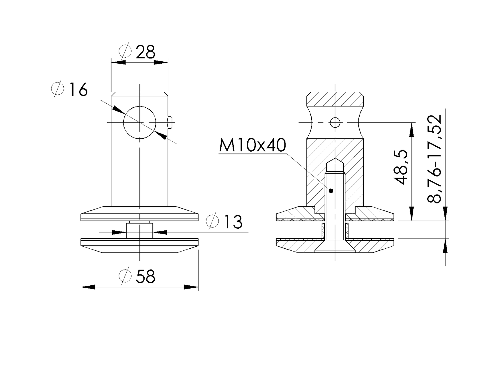 Přístřešek - kotvení vrchní