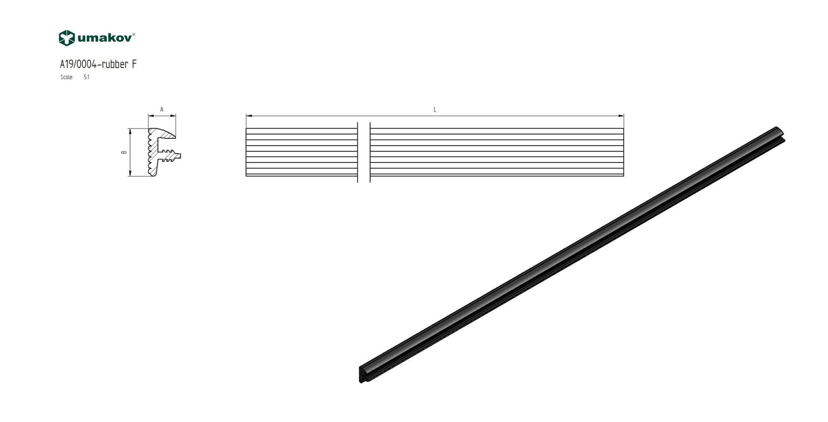 Tesnení skla Rubber F