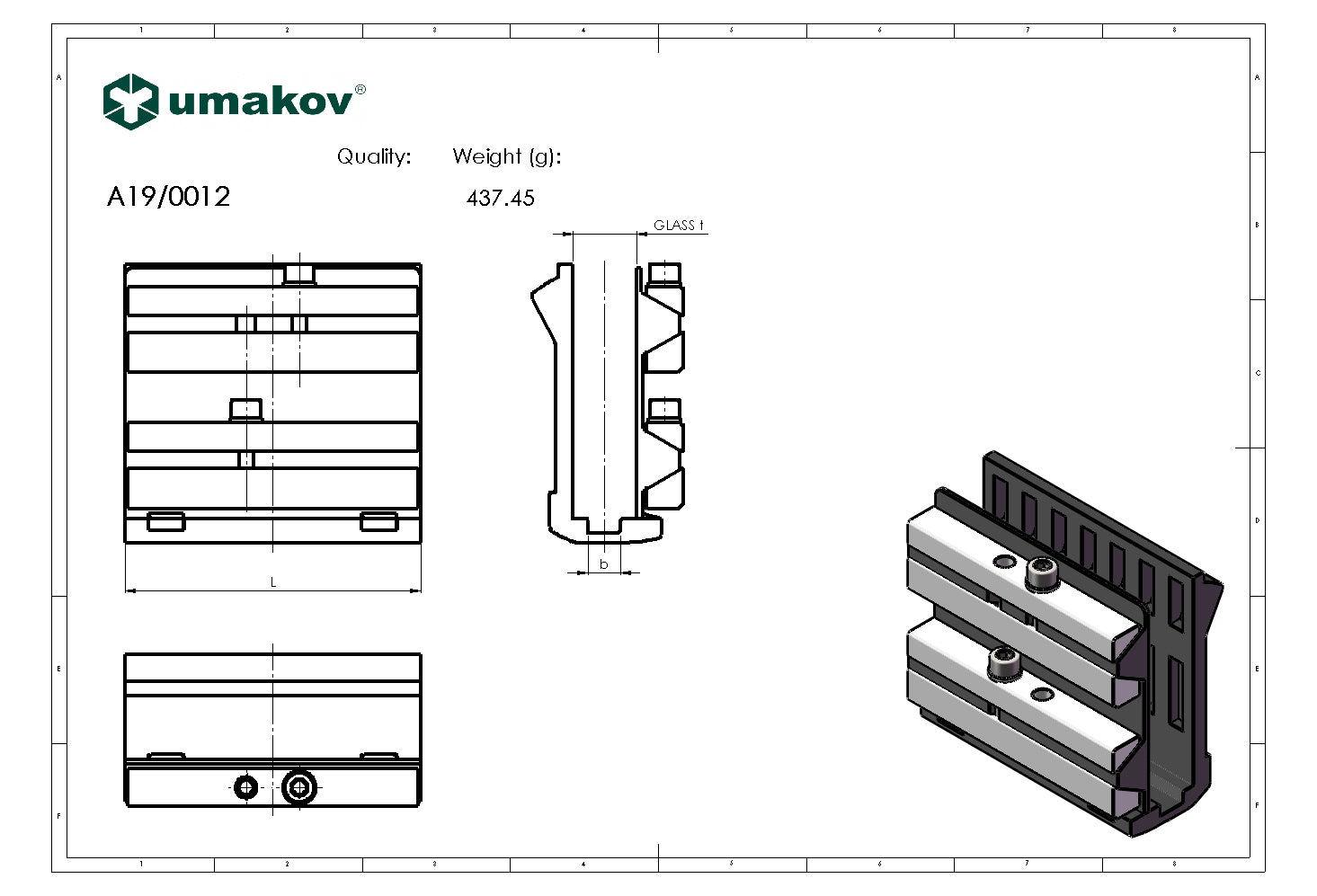 Kotvění vrchní SL sklo těsnění