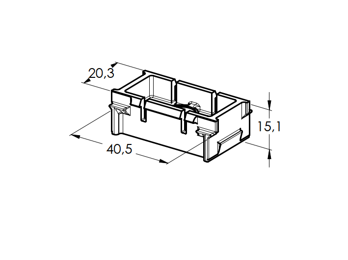 Click - lock spojka pre fasádny systém, 25 x 25 - Antracit RAL 7016, 50ks