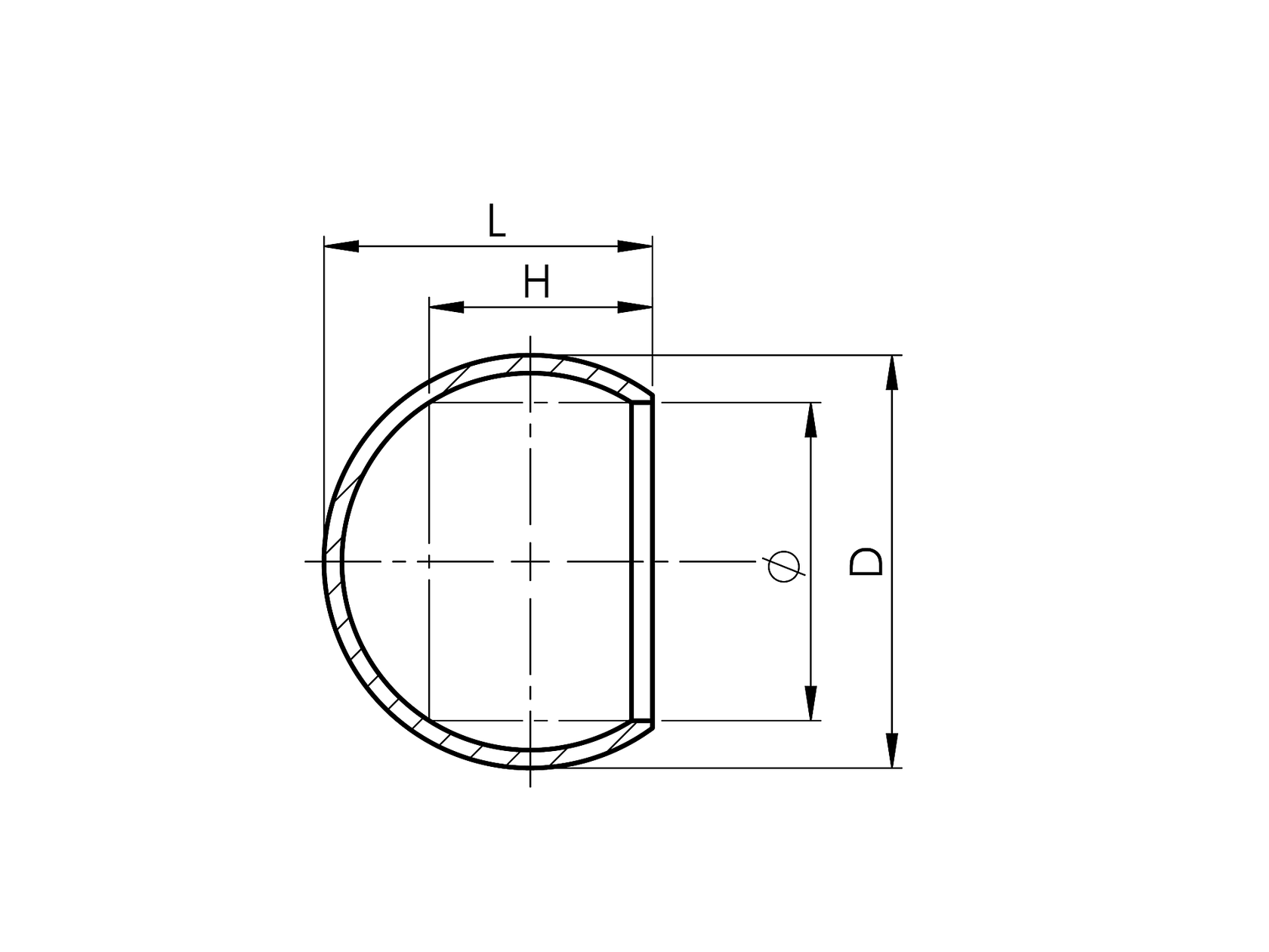 Záslepka madla nerez AISI304, D55/d33,7mm