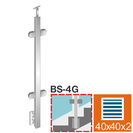 Sloupek z nerezovej ocele ,BK-schod AISI304, 40x40