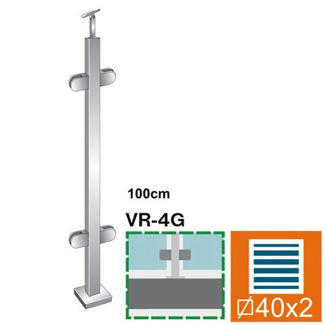 Sloupek nerezový , VK AISI304, 40x40x2/4xmodel22/H