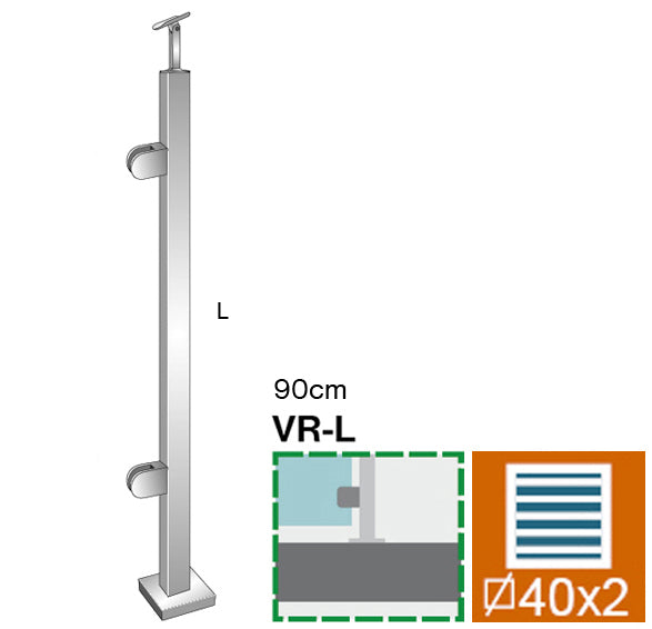 Sloupek inox , VK-rovné AISI304, 40x40x2/2xmodel22