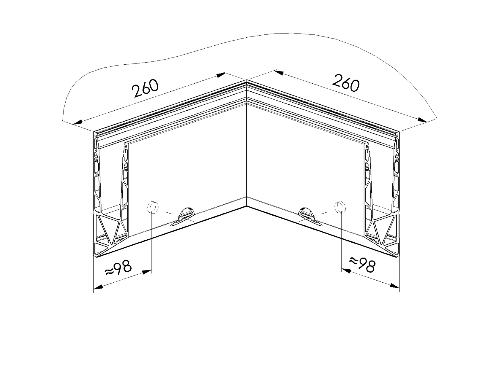 Kotvení boční - sklo