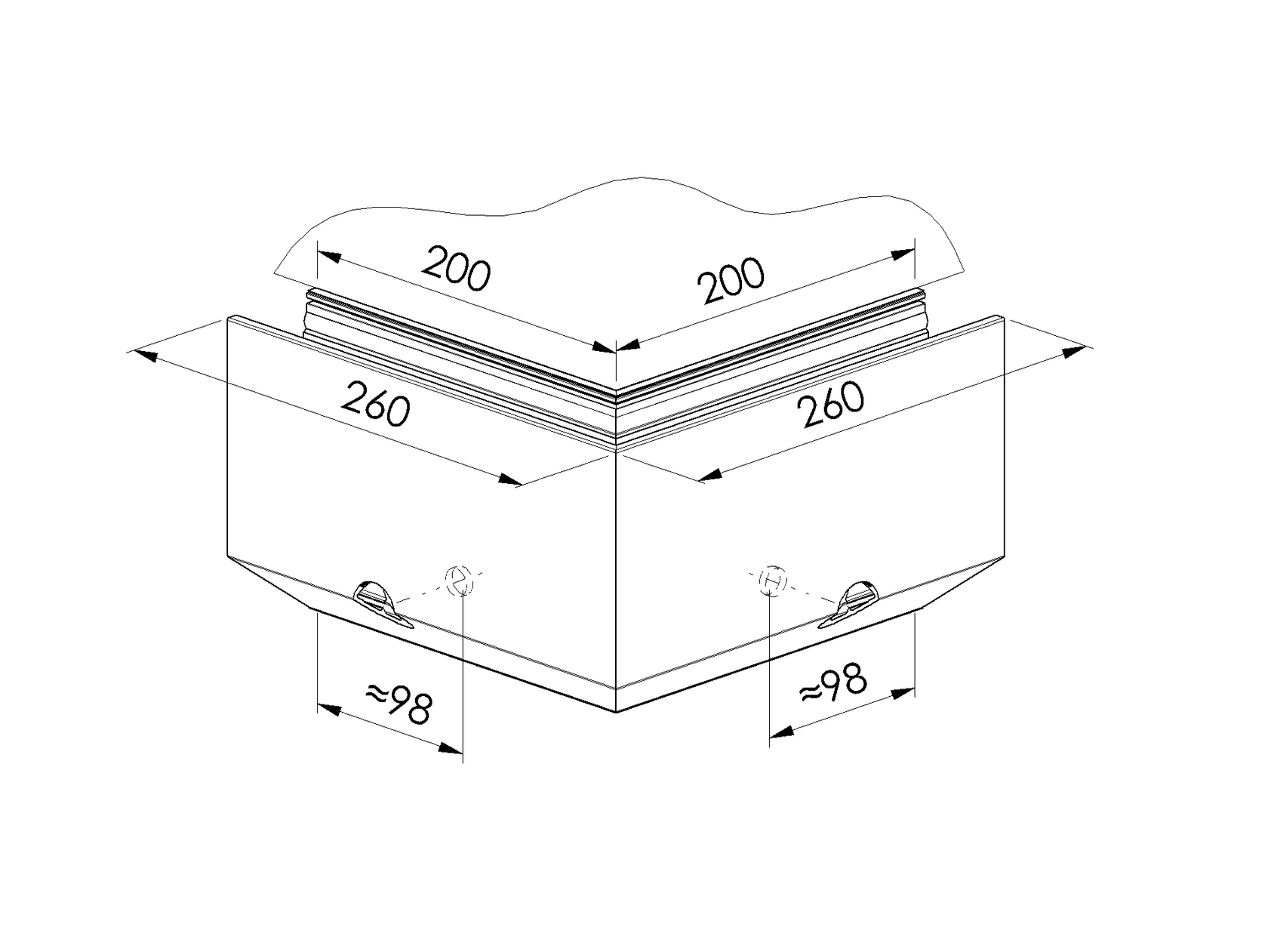 Kotvení boční - sklo