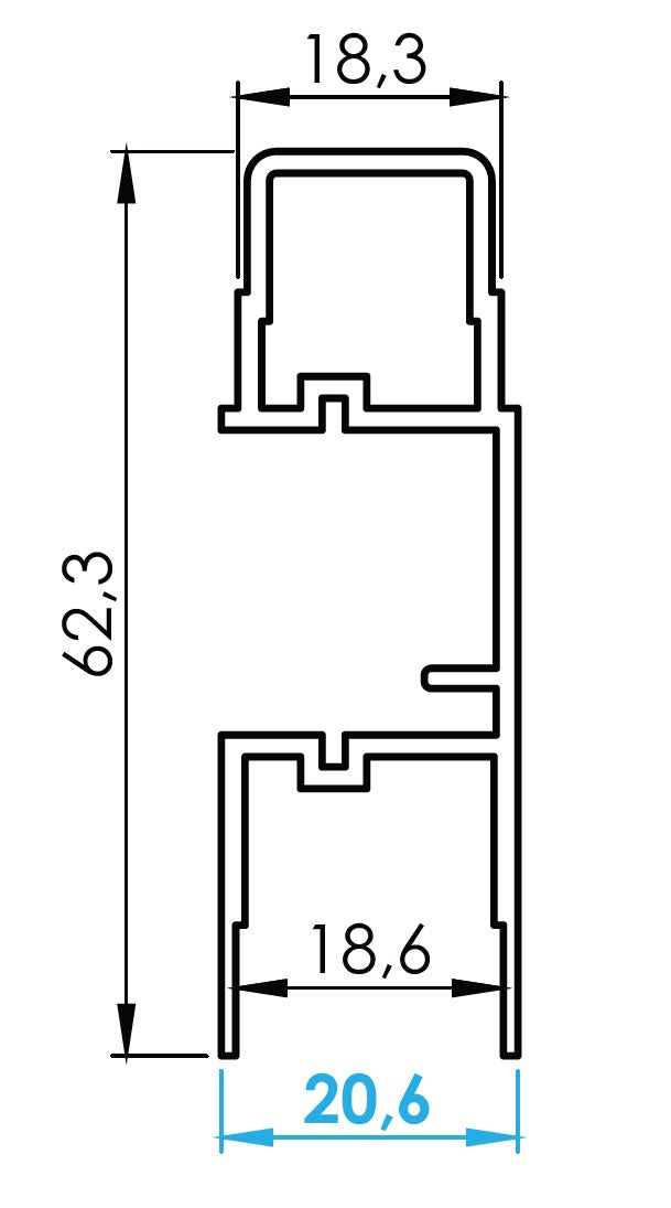 Hliníkový profil pro výplně s LED osvětlením