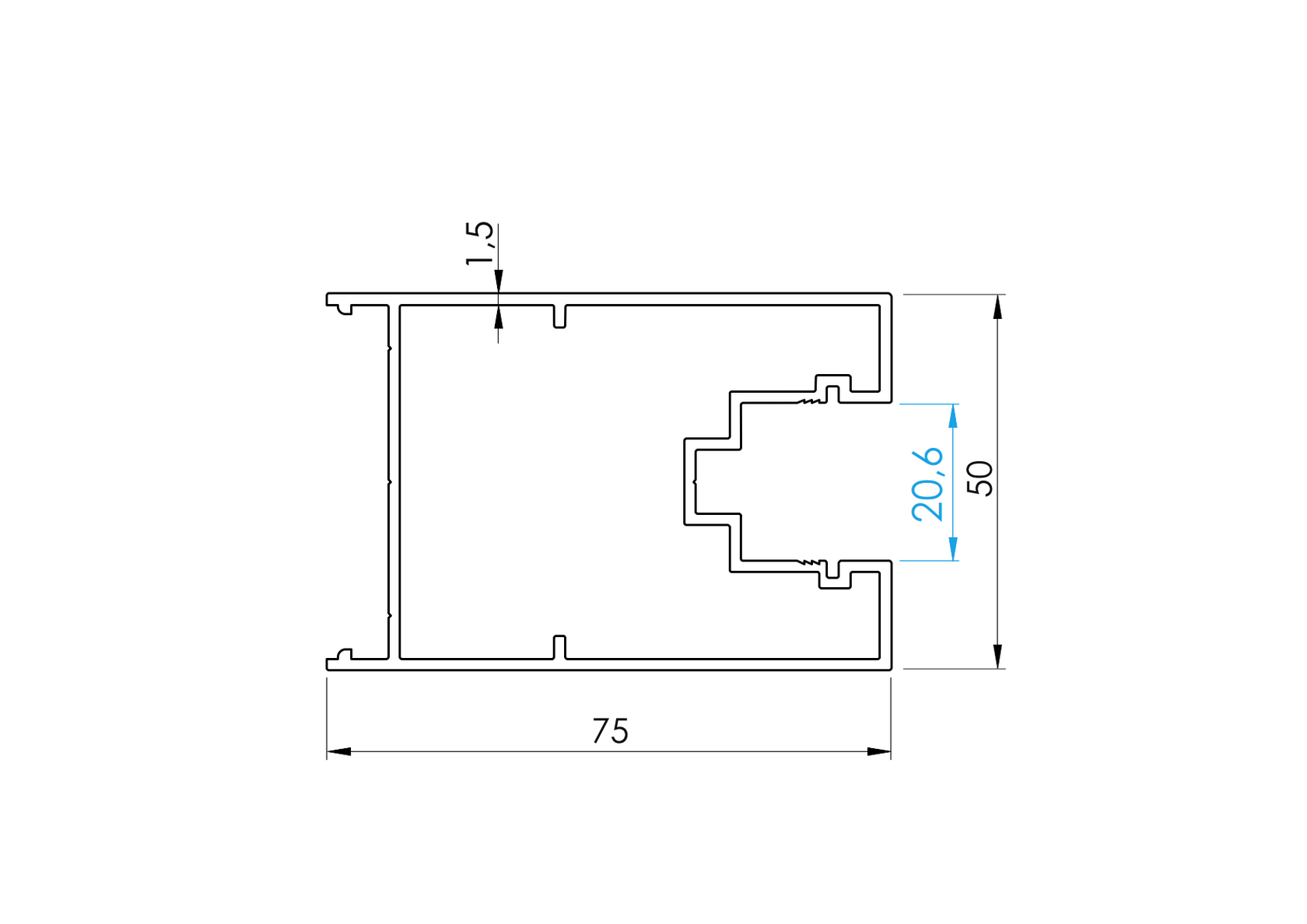 Bránkový profil rámový pro Design 2