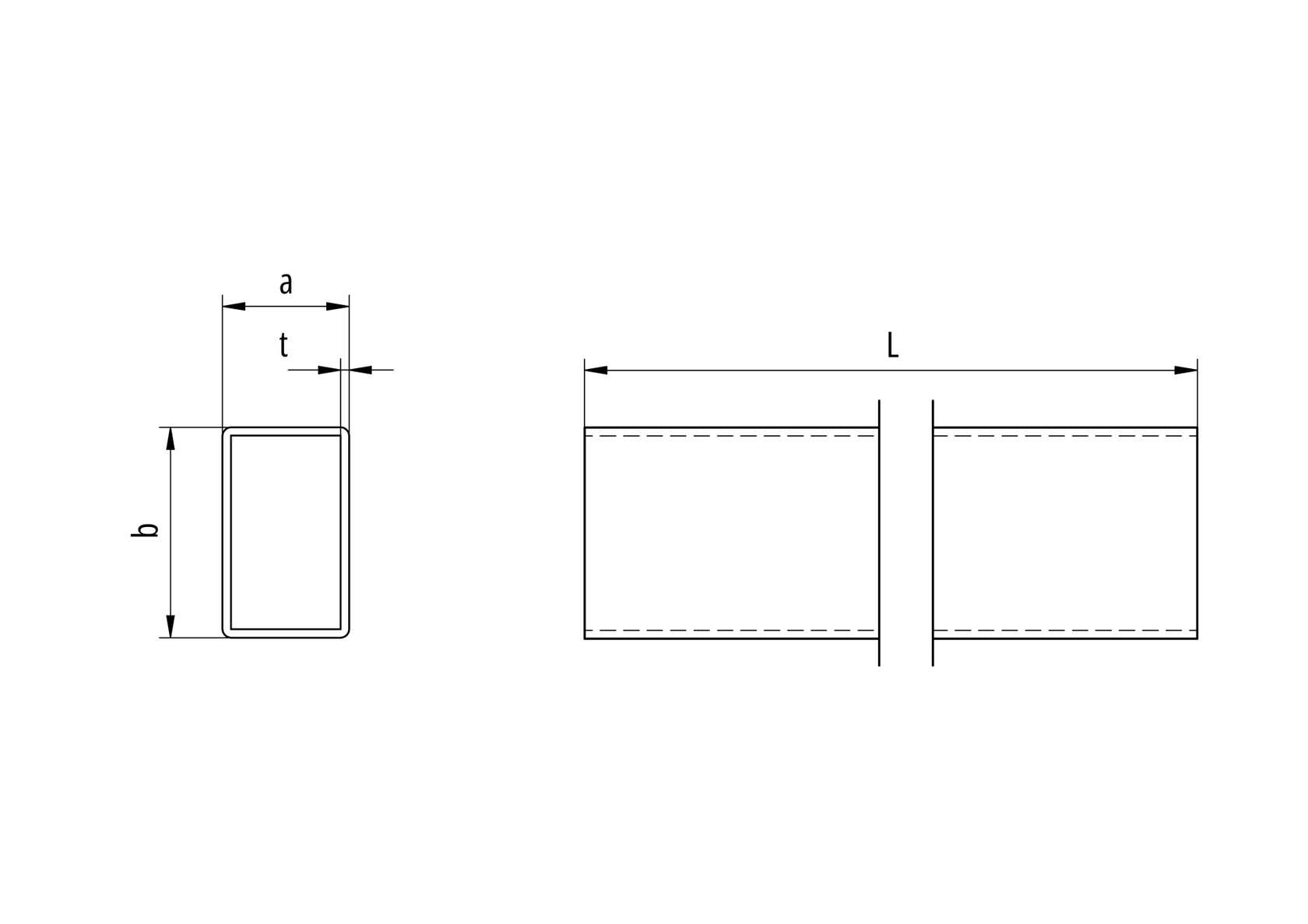 Hliníková lamela, 20x10x1,5-6000mm, šedá RAL9006