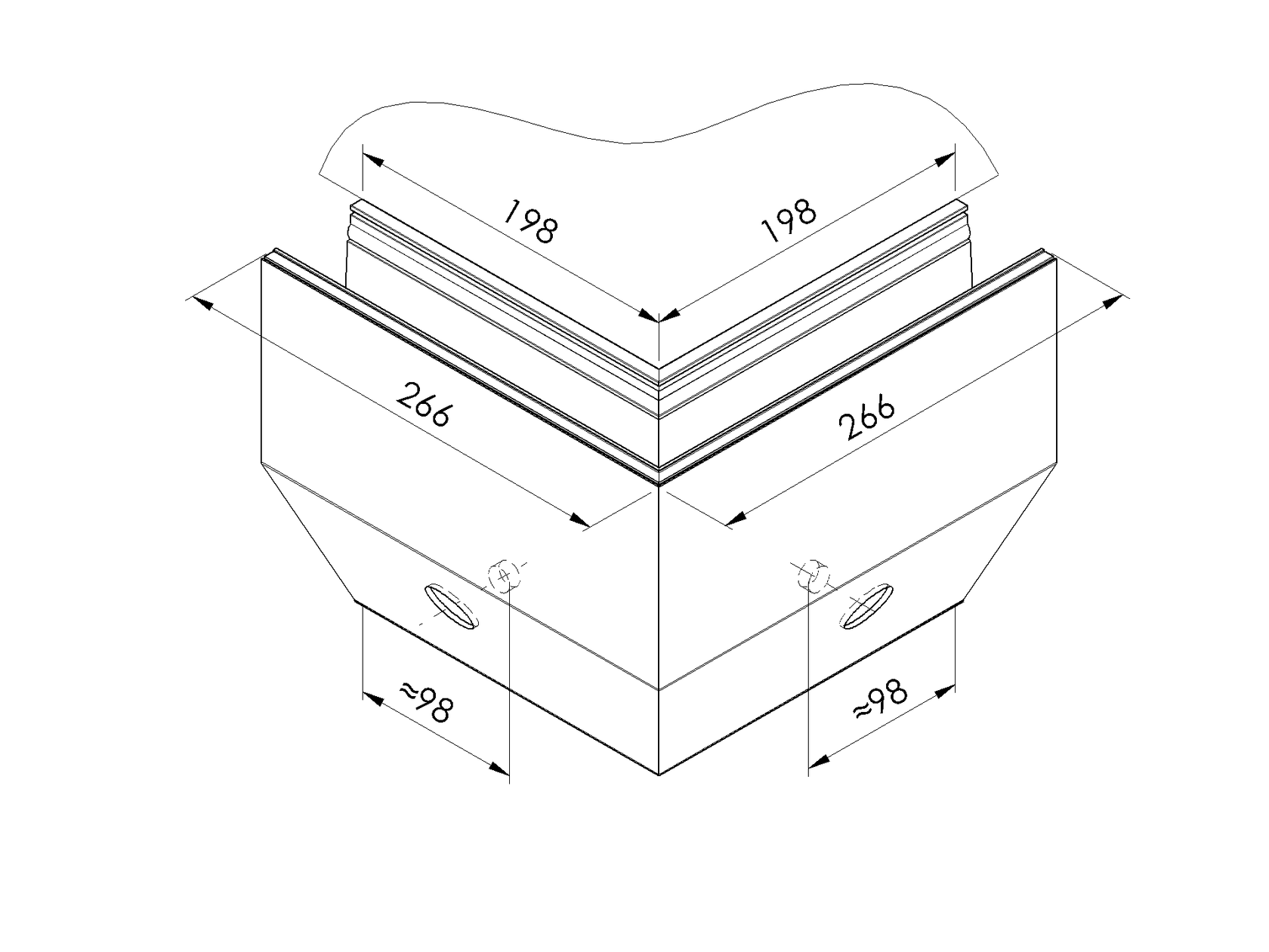 Kotvení boční - sklo
