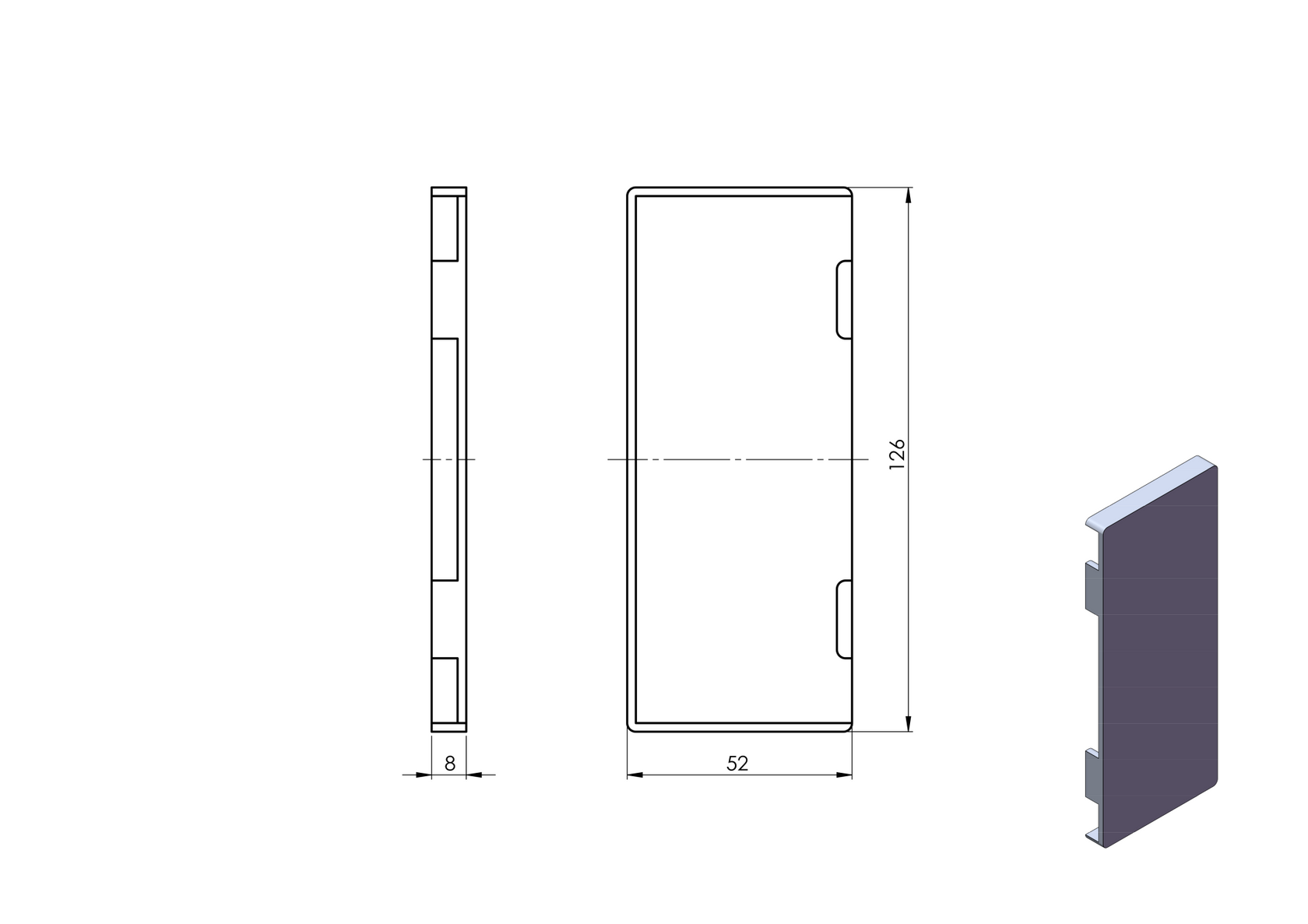 Záslepka pro profil AL/0005-D-S-E
