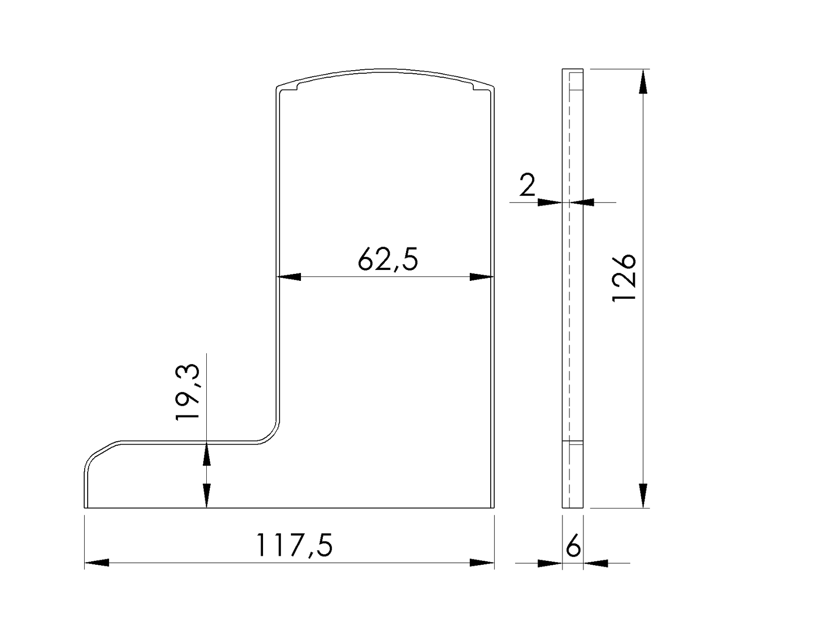 Záslepka pro profil AL/0006-UNO-S-E