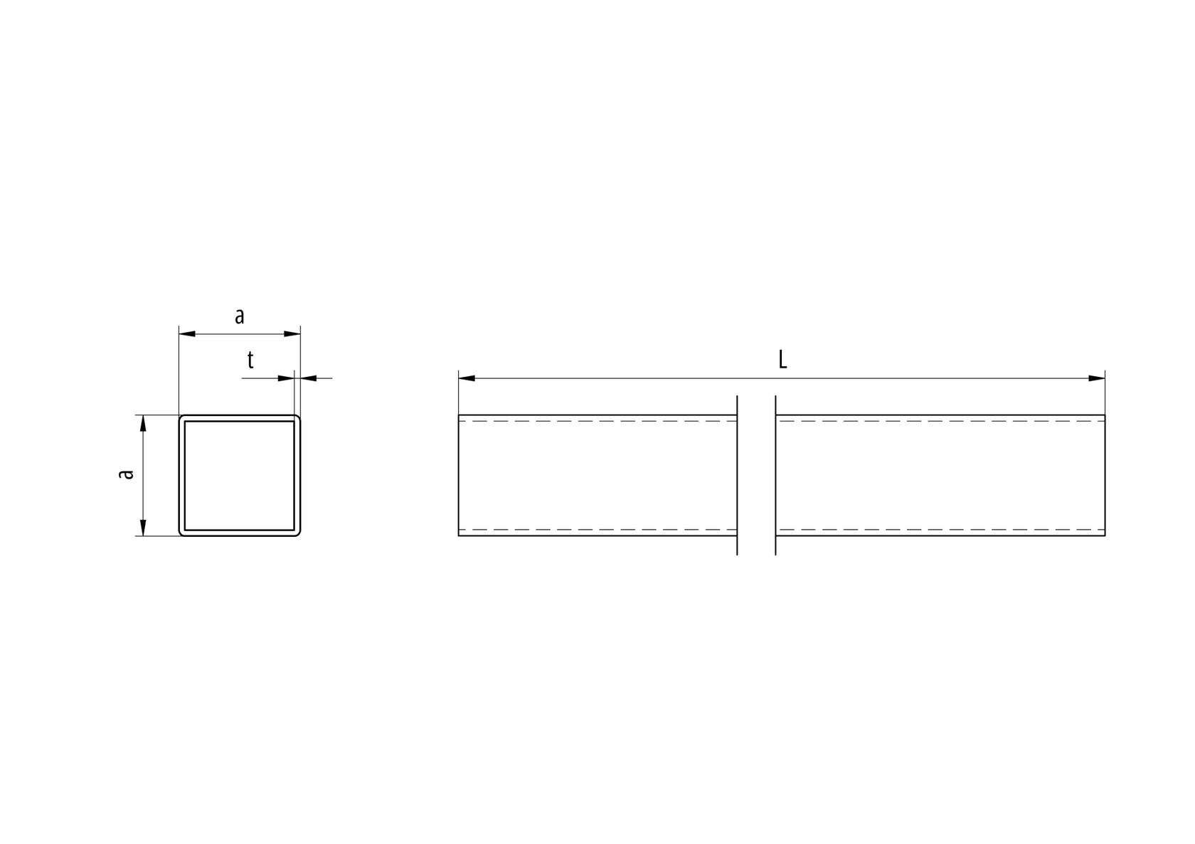Čtvercový hliníkový profil