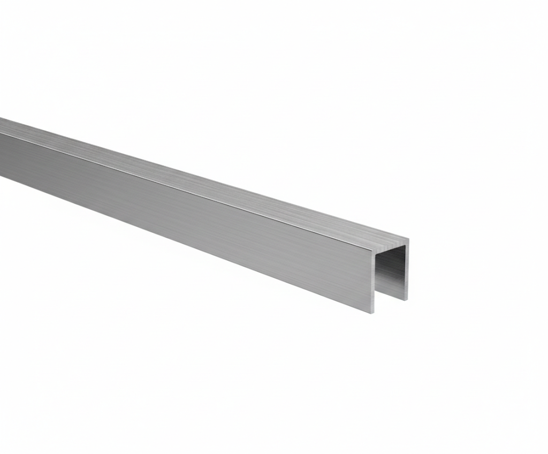  Profil pro zasklení U AL 20x30x2 mm pro sklo tloušťky 10–12 mm, v provedení INOX